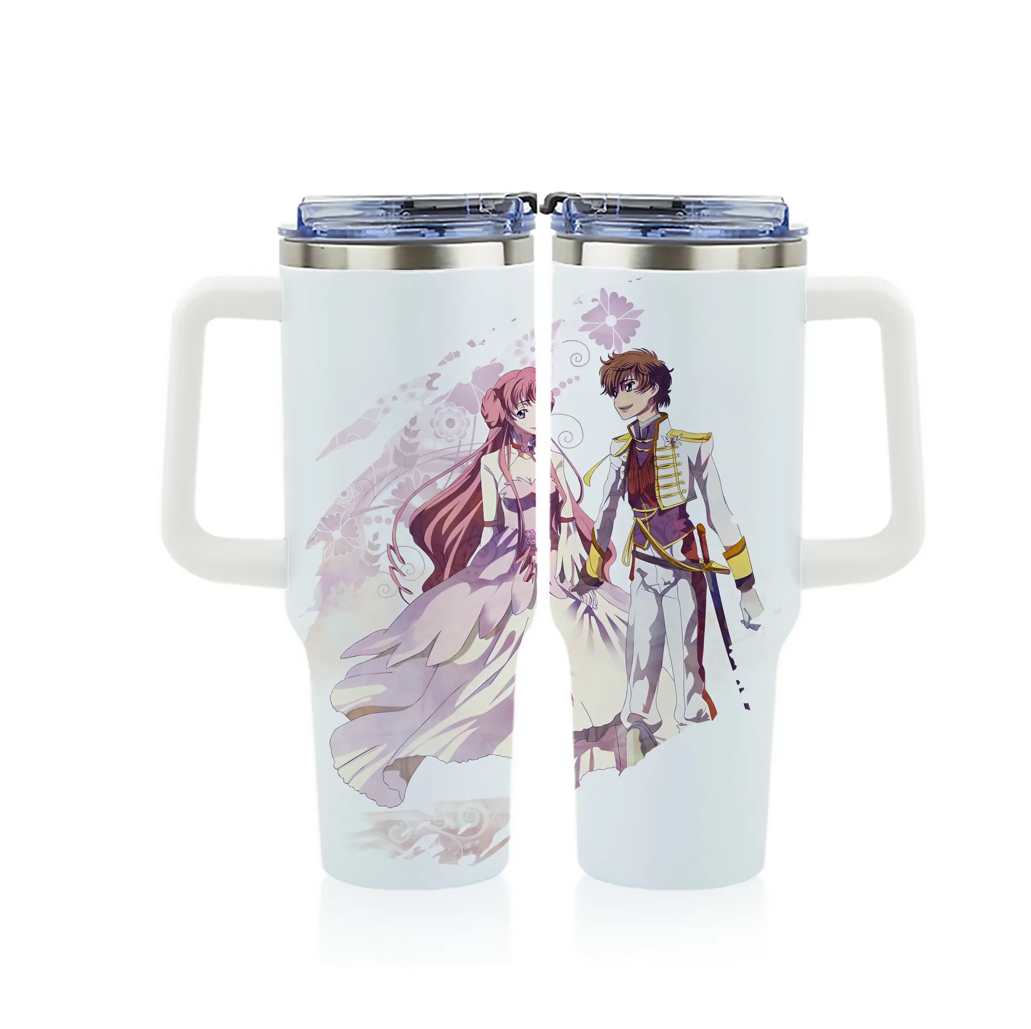 コードギアス 反逆のルルーシュ グッズ ユーフェミア・リ・ブリタニア - 1200mL フルプリント車用タンブラー ・ 304ステンレス 内側 ・ 201ステンレス 外側 ・ 保温 保冷 ・ 通勤 ドライブ アウトドア用