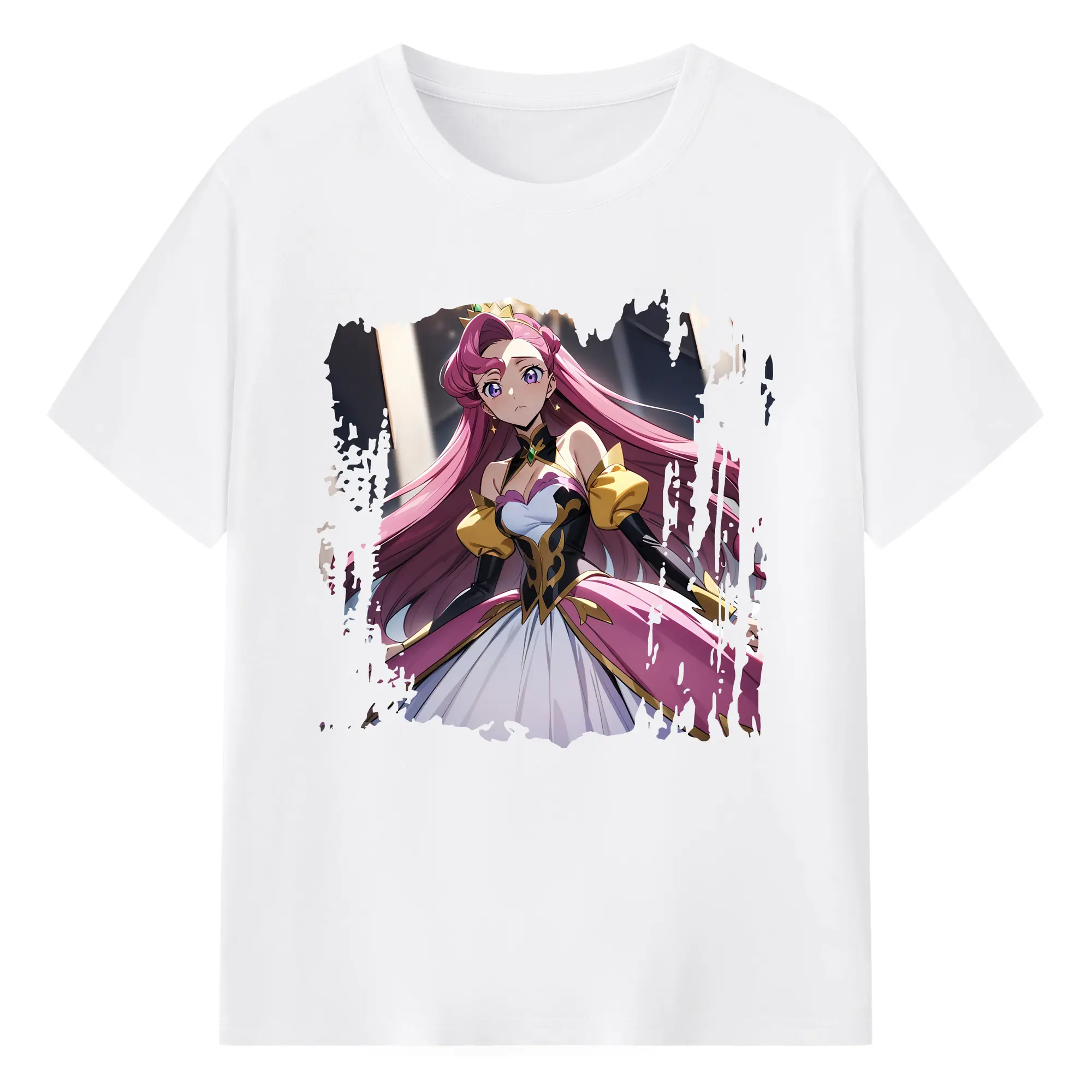 コードギアス 反逆のルルーシュ グッズ ユーフェミア・リ・ブリタニア - 綿100％ 半袖Tシャツ ・ フロントプリント ・ 快適 通気性 ・ 日常使い 散歩 スポーツ用