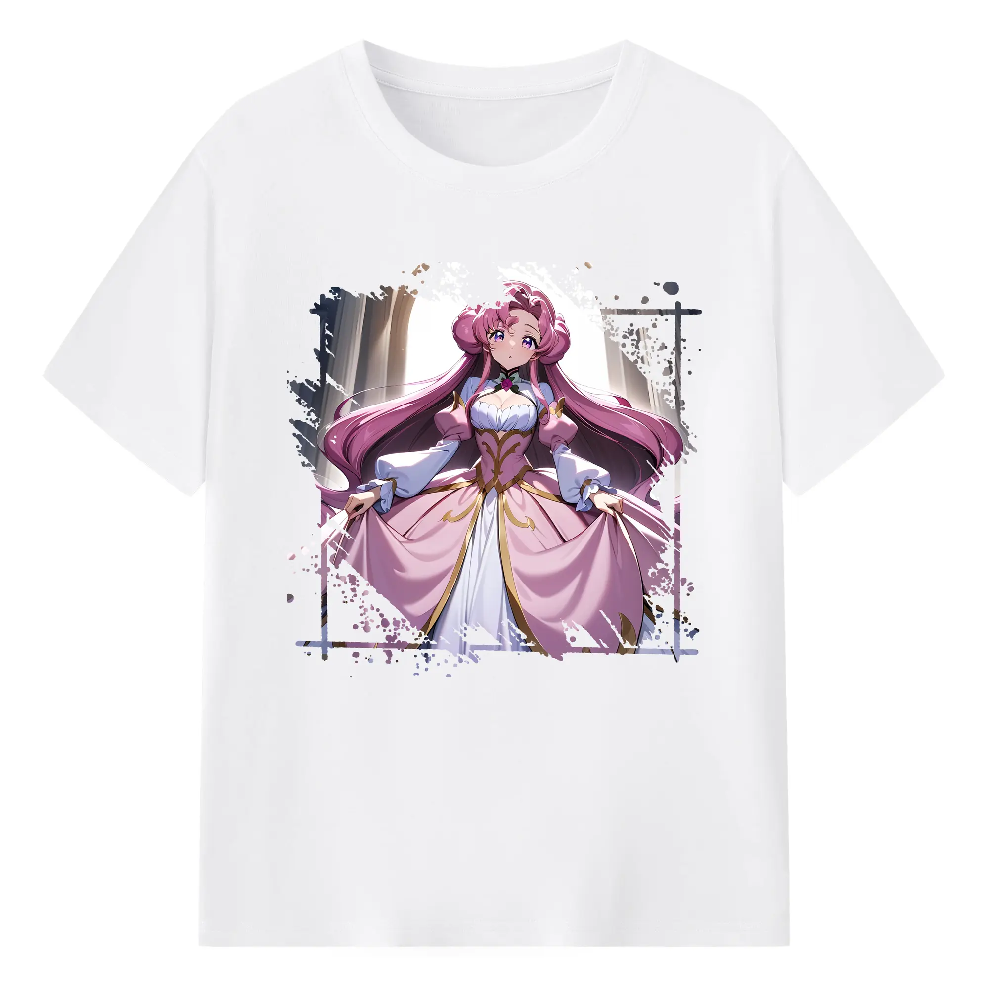 コードギアス 反逆のルルーシュ グッズ ユーフェミア・リ・ブリタニア - 綿100％ 半袖Tシャツ ・ フロントプリント ・ 快適 通気性 ・ 日常使い 散歩 スポーツ用