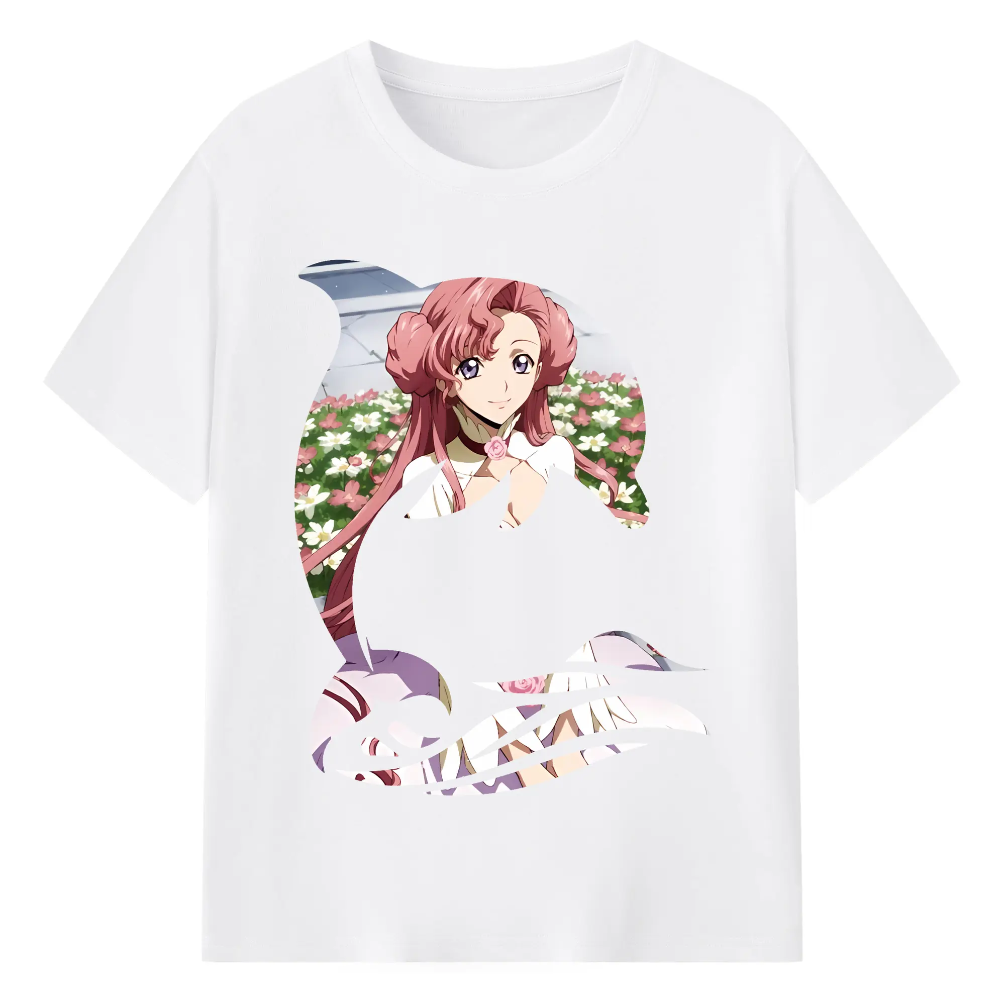 コードギアス 反逆のルルーシュ グッズ ユーフェミア・リ・ブリタニア - 綿100％ 半袖Tシャツ ・ フロントプリント ・ 快適 通気性 ・ 日常使い 散歩 スポーツ用