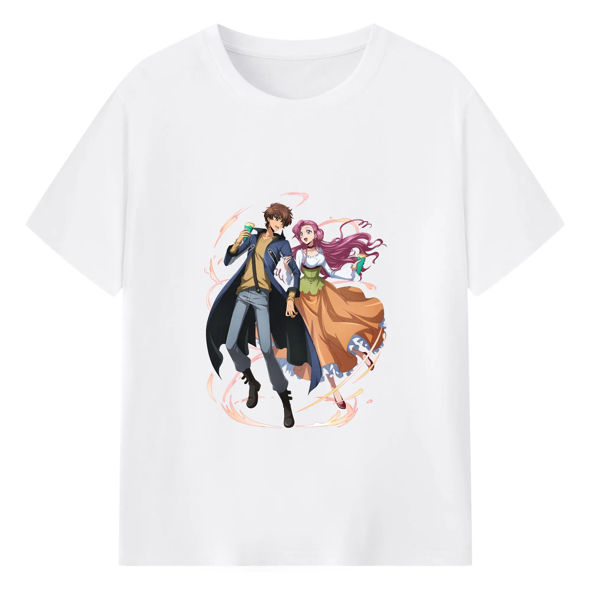 コードギアス 反逆のルルーシュ グッズ ユーフェミア・リ・ブリタニア - 綿100％ 半袖Tシャツ ・ フロントプリント ・ 快適 通気性 ・ 日常使い 散歩 スポーツ用