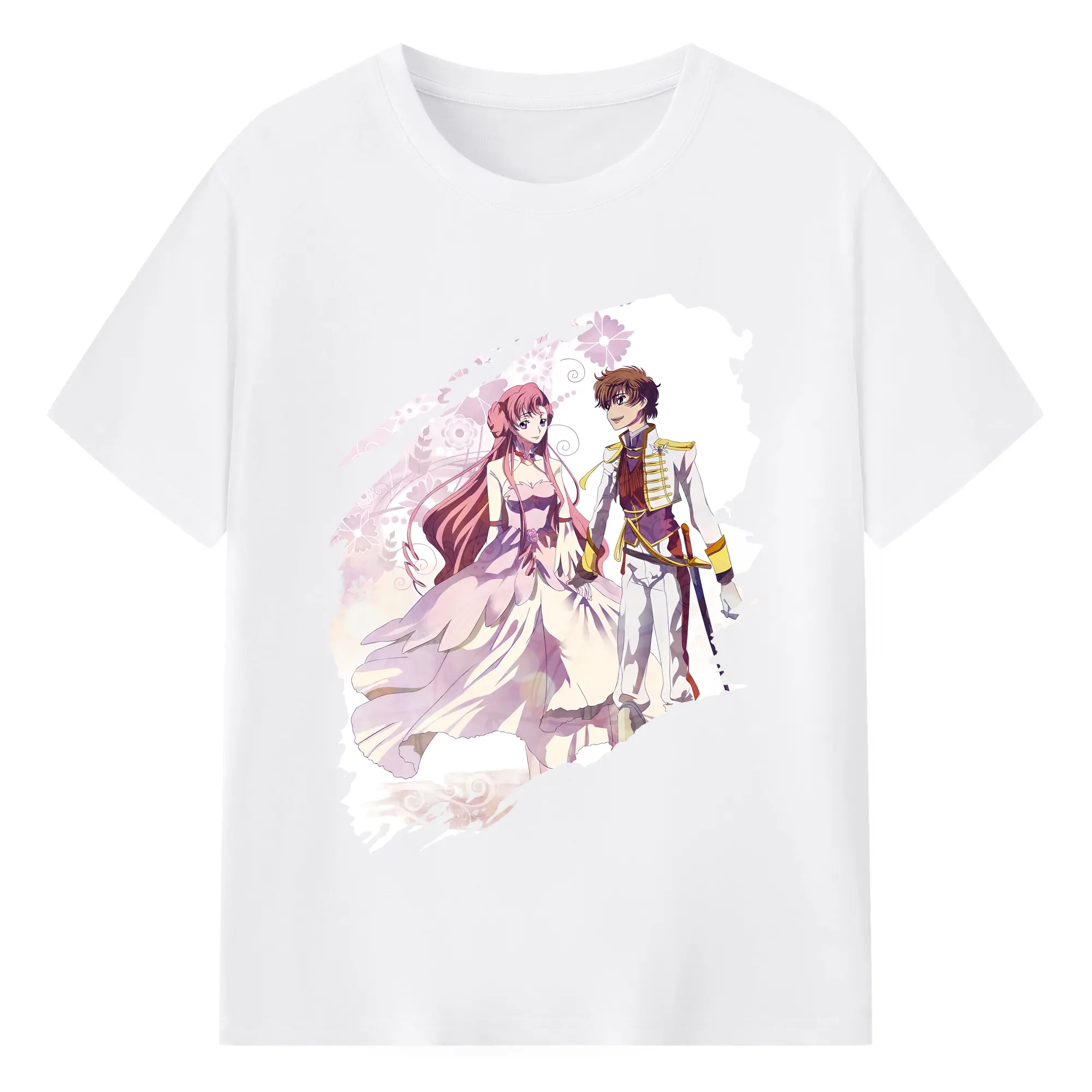 コードギアス 反逆のルルーシュ グッズ ユーフェミア・リ・ブリタニア - 綿100％ 半袖Tシャツ ・ フロントプリント ・ 快適 通気性 ・ 日常使い 散歩 スポーツ用