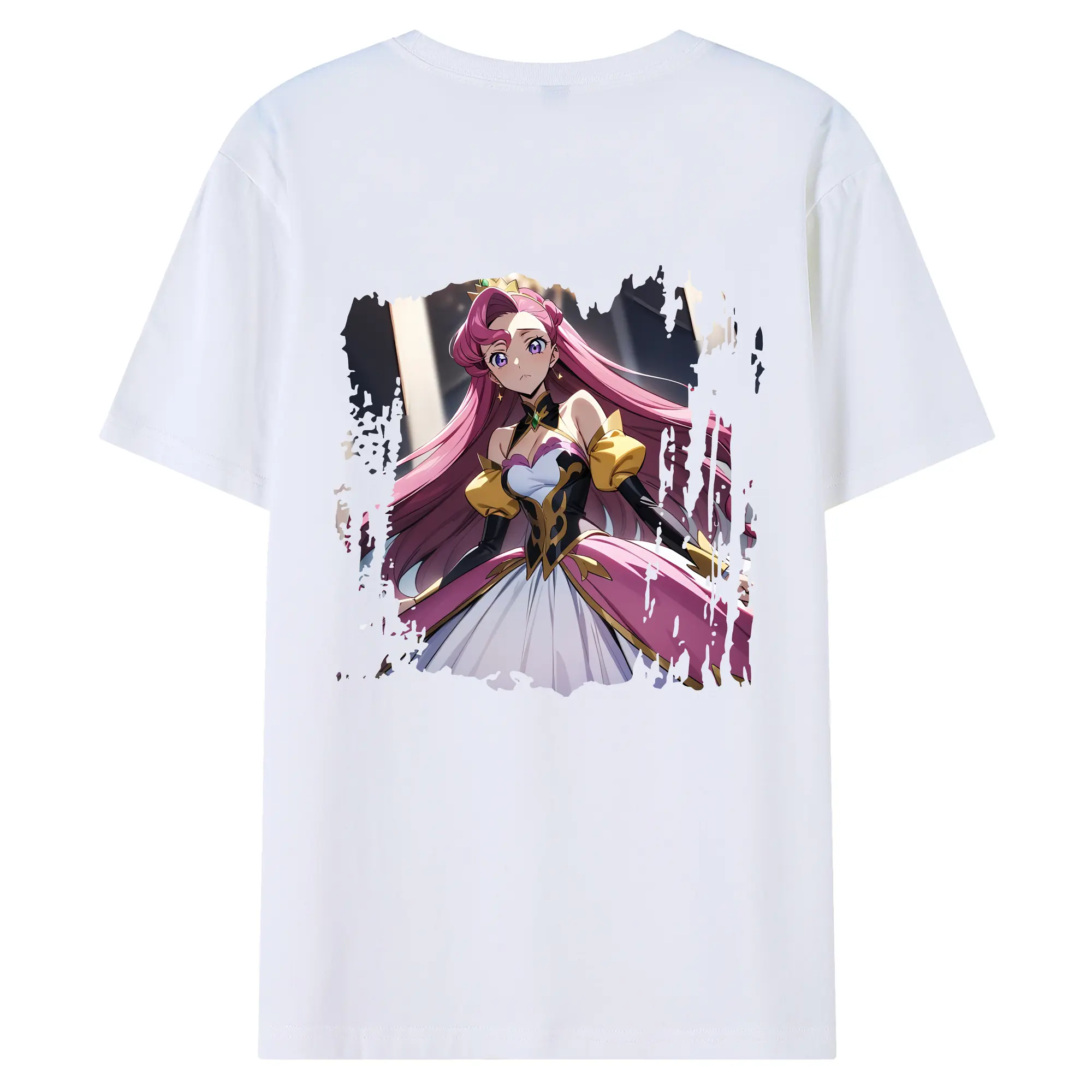 コードギアス 反逆のルルーシュ グッズ ユーフェミア・リ・ブリタニア - 綿100％ 半袖Tシャツ ・ バックプリント ・ 快適 通気性 ・ 日常使い 散歩 スポーツ用