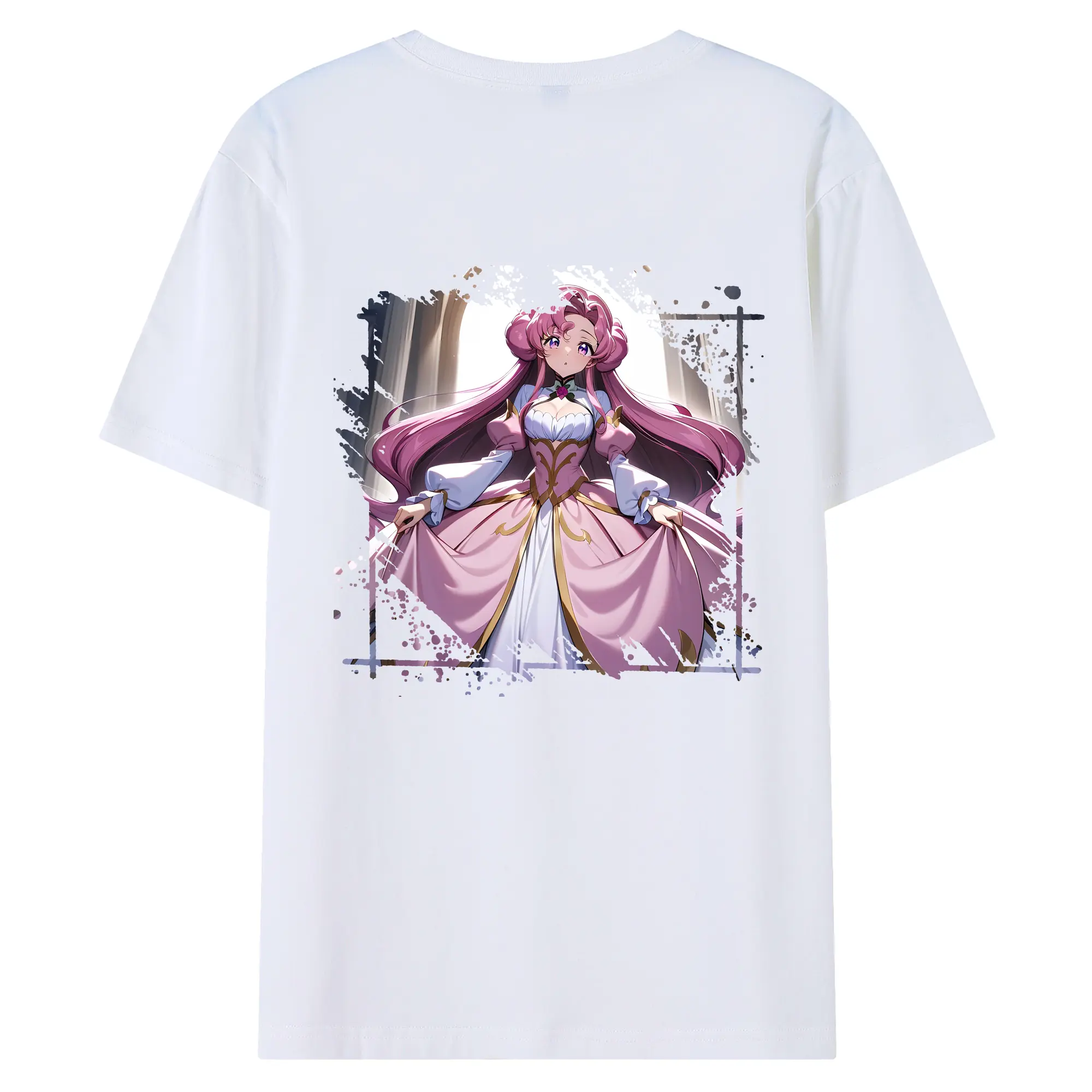 コードギアス 反逆のルルーシュ グッズ ユーフェミア・リ・ブリタニア - 綿100％ 半袖Tシャツ ・ バックプリント ・ 快適 通気性 ・ 日常使い 散歩 スポーツ用