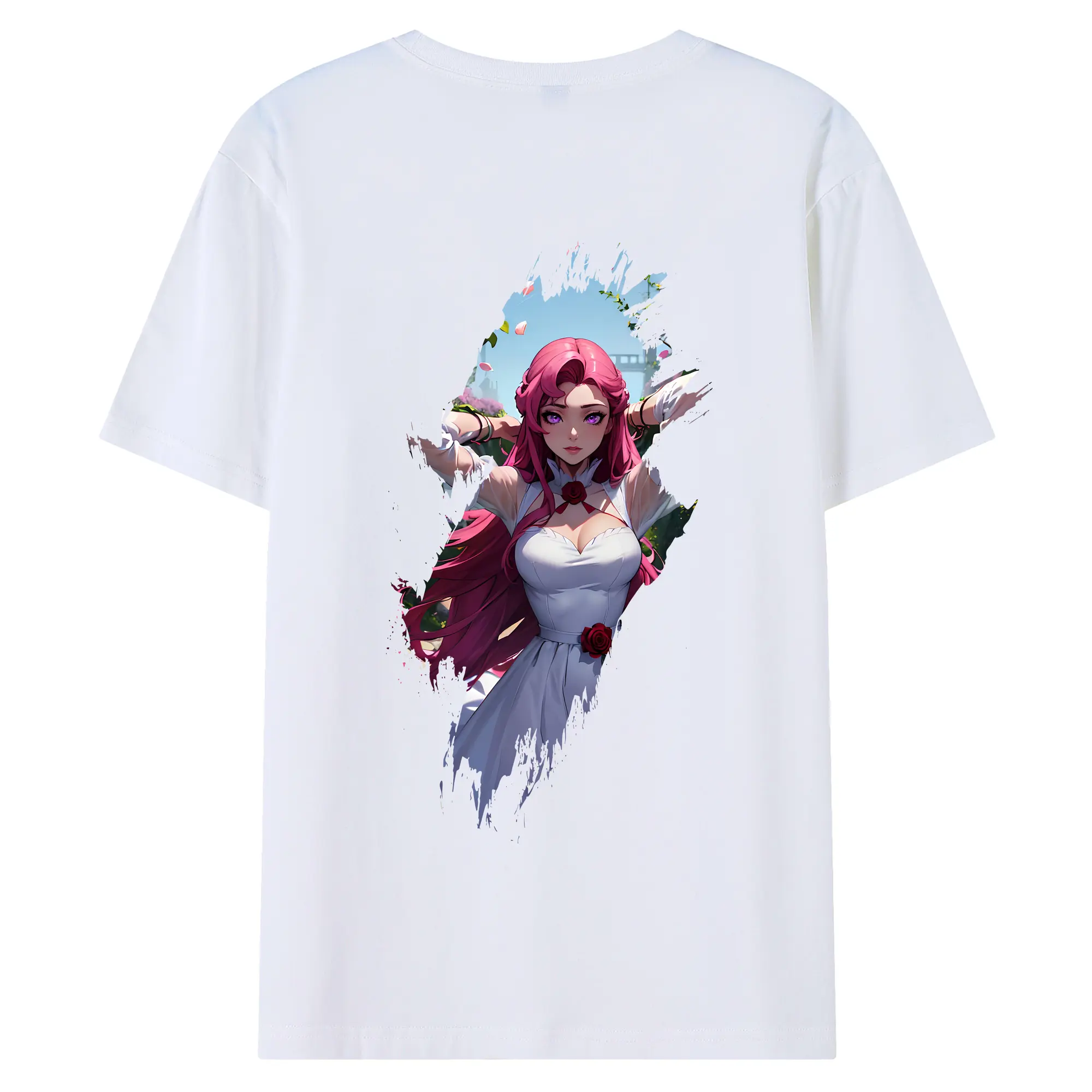 コードギアス 反逆のルルーシュ グッズ ユーフェミア・リ・ブリタニア - 綿100％ 半袖Tシャツ ・ バックプリント ・ 快適 通気性 ・ 日常使い 散歩 スポーツ用