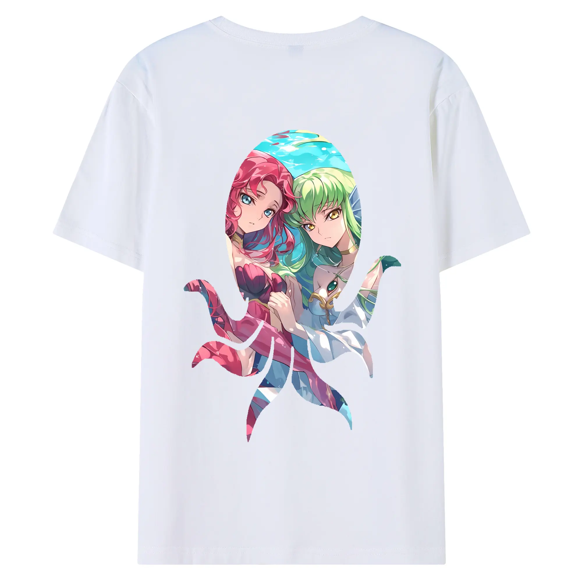 コードギアス 反逆のルルーシュ グッズ ユーフェミア・リ・ブリタニア - 綿100％ 半袖Tシャツ ・ バックプリント ・ 快適 通気性 ・ 日常使い 散歩 スポーツ用
