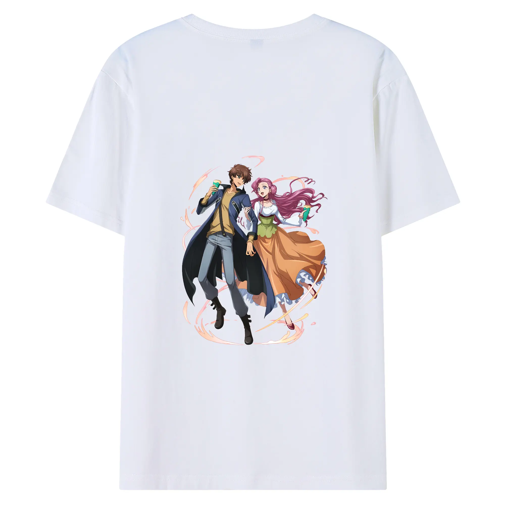 コードギアス 反逆のルルーシュ グッズ ユーフェミア・リ・ブリタニア - 綿100％ 半袖Tシャツ ・ バックプリント ・ 快適 通気性 ・ 日常使い 散歩 スポーツ用