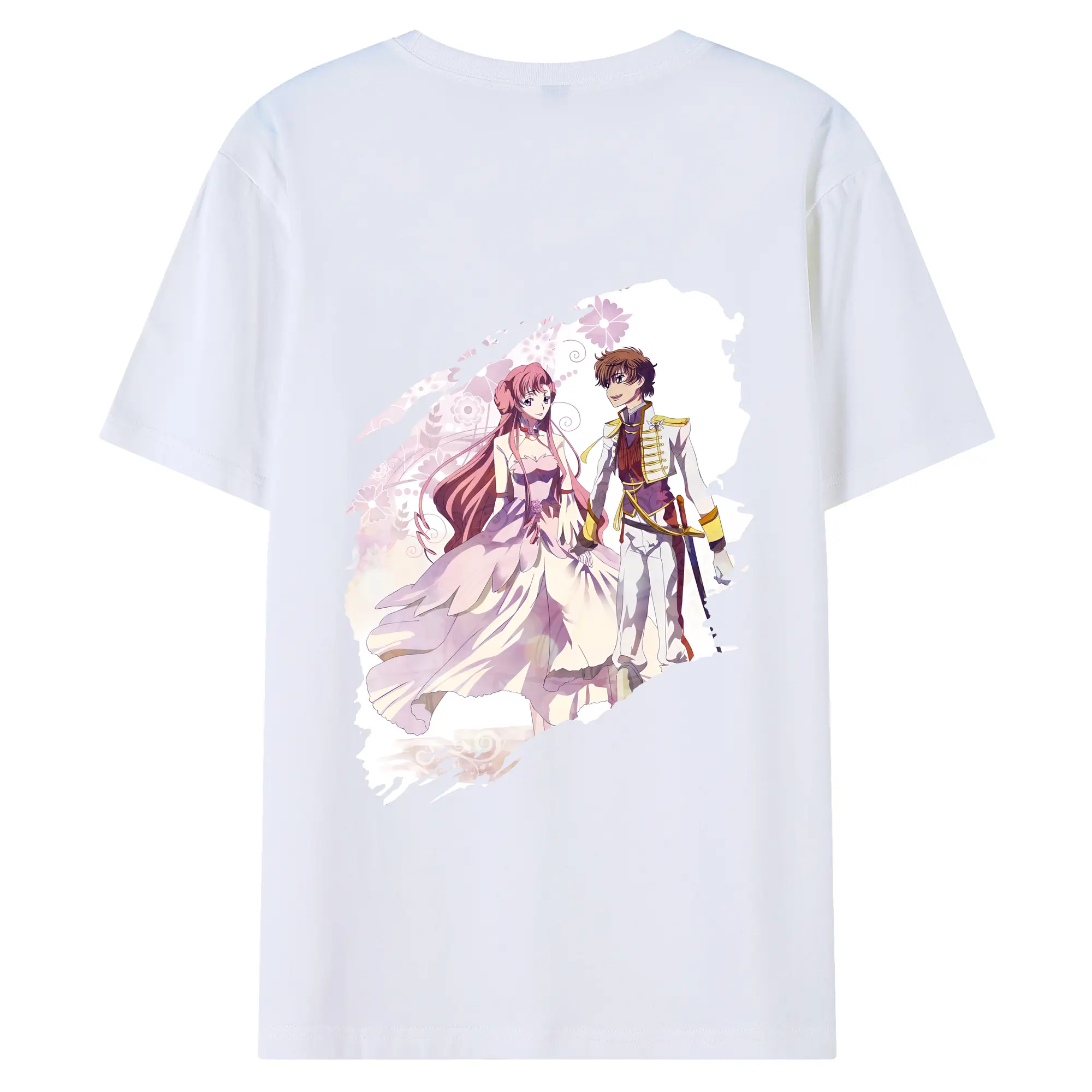 コードギアス 反逆のルルーシュ グッズ ユーフェミア・リ・ブリタニア - 綿100％ 半袖Tシャツ ・ バックプリント ・ 快適 通気性 ・ 日常使い 散歩 スポーツ用