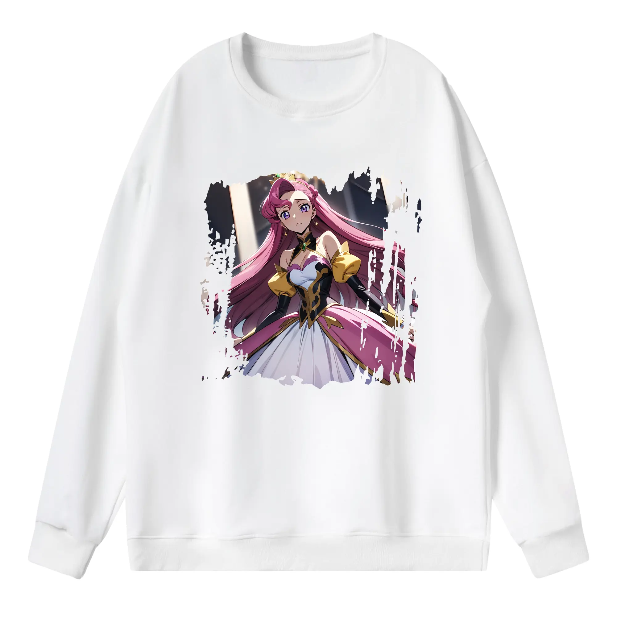 コードギアス 反逆のルルーシュ グッズ ユーフェミア・リ・ブリタニア - 薄手 クルーネック スウェット 裏毛260g · ポリエステル 春秋向け カジュアル 男女兼用 · トレーナー デイリー スポーツ 散歩に最適