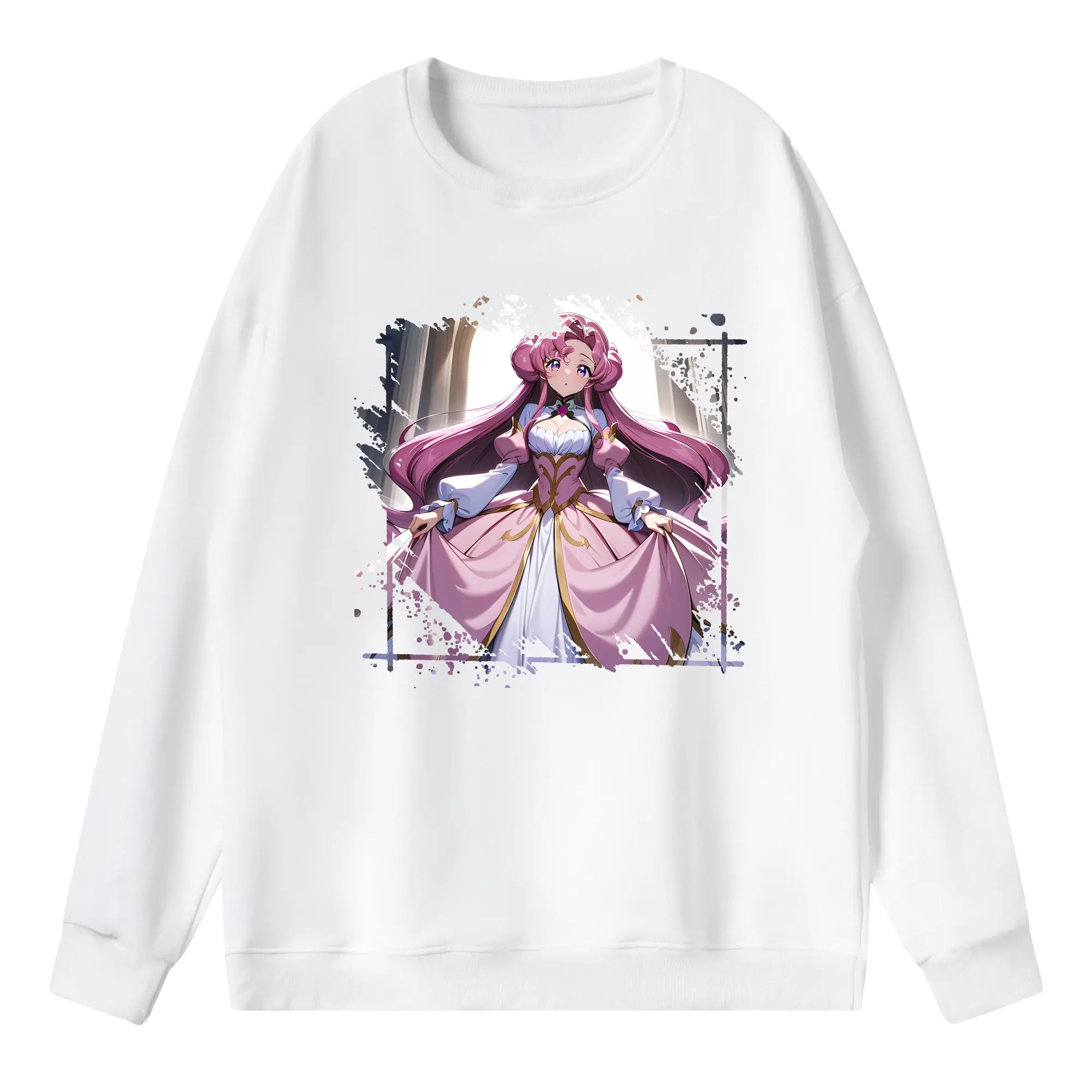 コードギアス 反逆のルルーシュ グッズ ユーフェミア・リ・ブリタニア - 薄手 クルーネック スウェット 裏毛260g · ポリエステル 春秋向け カジュアル 男女兼用 · トレーナー デイリー スポーツ 散歩に最適