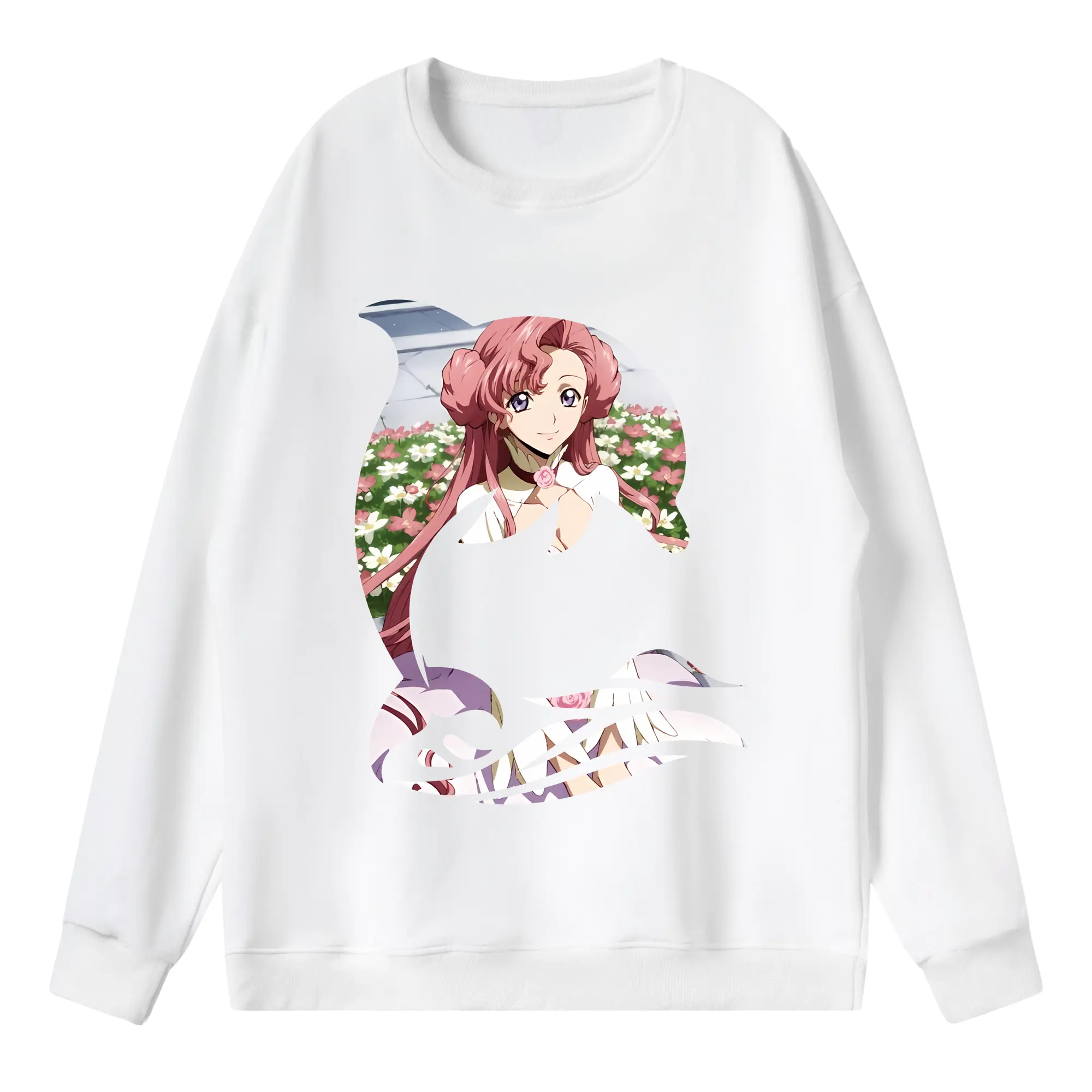 コードギアス 反逆のルルーシュ グッズ ユーフェミア・リ・ブリタニア - 薄手 クルーネック スウェット 裏毛260g · ポリエステル 春秋向け カジュアル 男女兼用 · トレーナー デイリー スポーツ 散歩に最適
