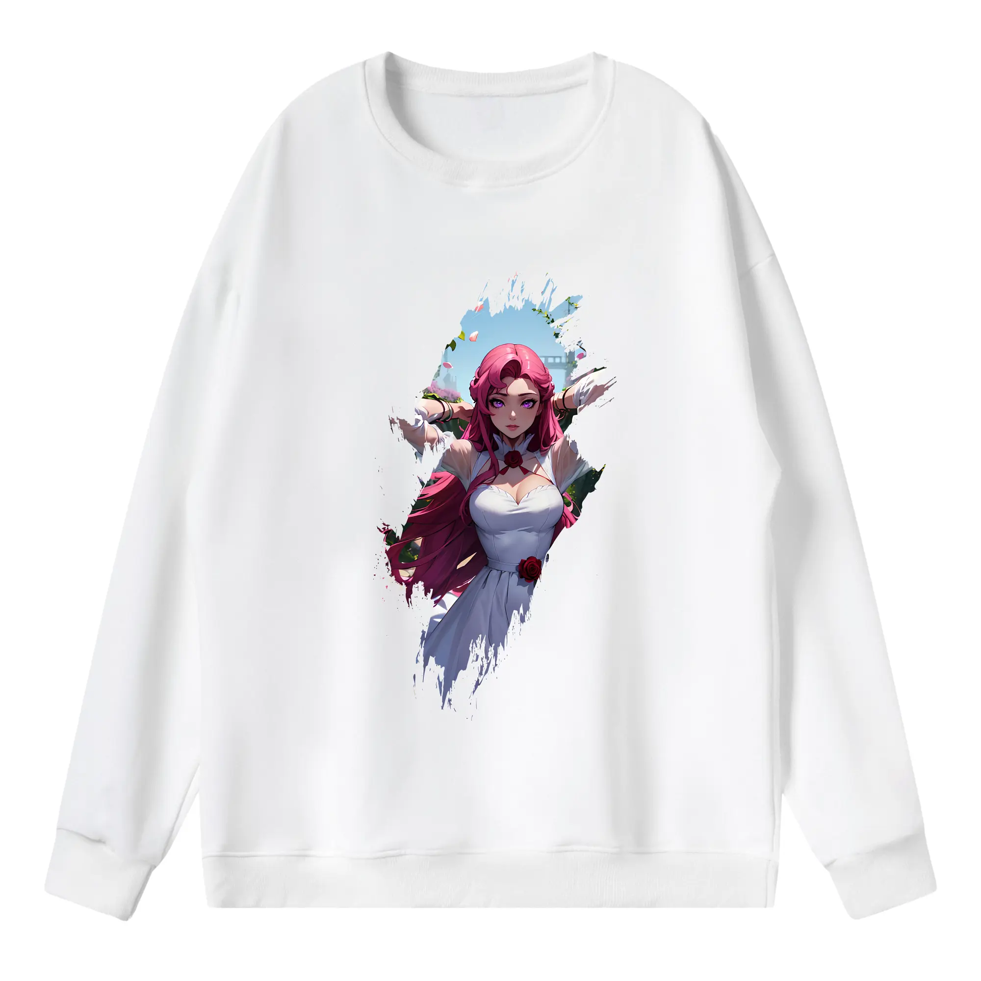 コードギアス 反逆のルルーシュ グッズ ユーフェミア・リ・ブリタニア - 薄手 クルーネック スウェット 裏毛260g · ポリエステル 春秋向け カジュアル 男女兼用 · トレーナー デイリー スポーツ 散歩に最適