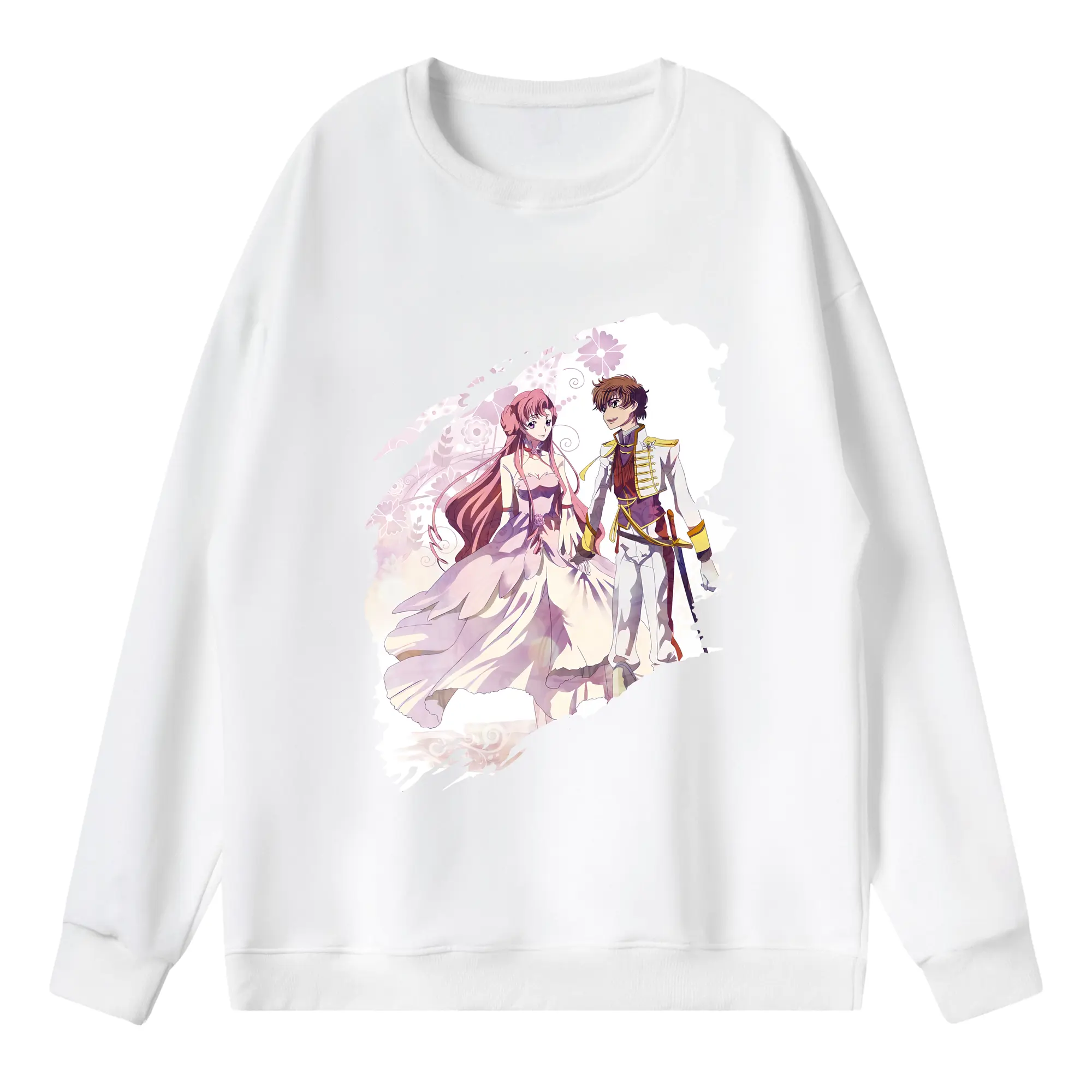 コードギアス 反逆のルルーシュ グッズ ユーフェミア・リ・ブリタニア - 薄手 クルーネック スウェット 裏毛260g · ポリエステル 春秋向け カジュアル 男女兼用 · トレーナー デイリー スポーツ 散歩に最適