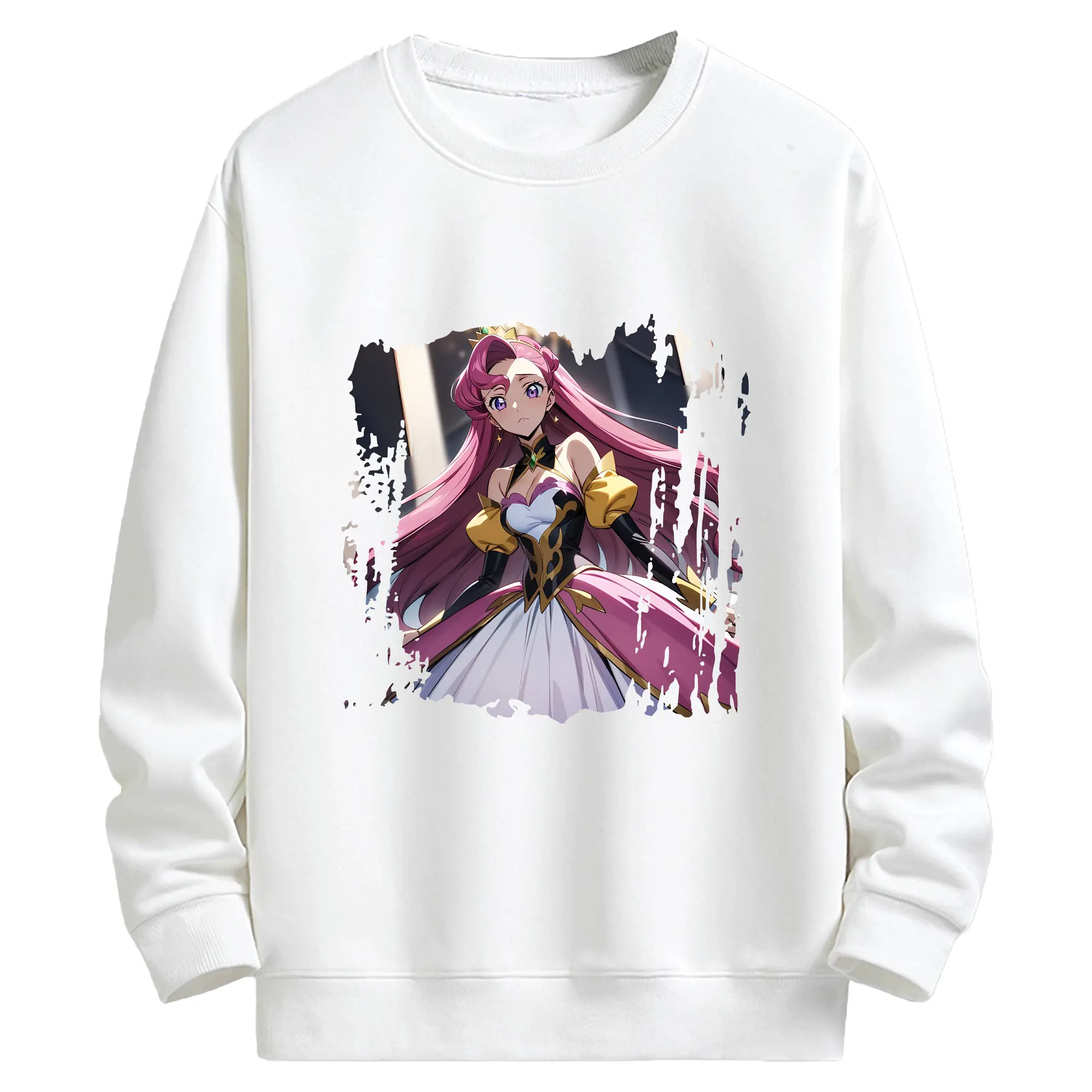 コードギアス 反逆のルルーシュ グッズ ユーフェミア・リ・ブリタニア - キッズ クルーネックスウェットシャツ ・ フロントプリント ・ 綿80％ ポリエステル20％ ・ 快適 通学 スポーツ 日常使い お散歩用
