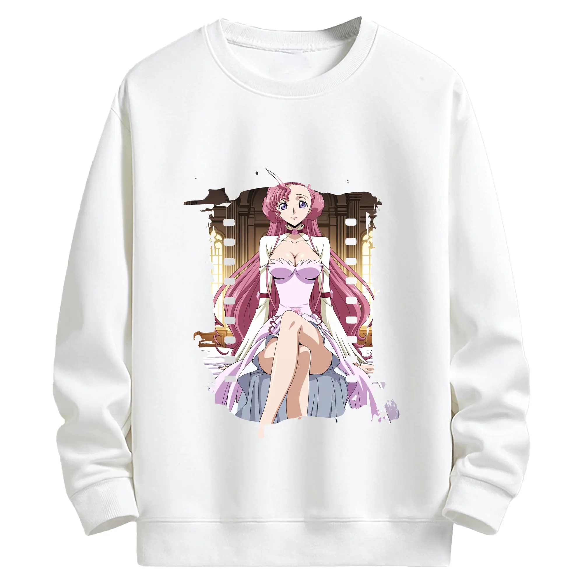 コードギアス 反逆のルルーシュ グッズ ユーフェミア・リ・ブリタニア - キッズ クルーネックスウェットシャツ ・ フロントプリント ・ 綿80％ ポリエステル20％ ・ 快適 通学 スポーツ 日常使い お散歩用