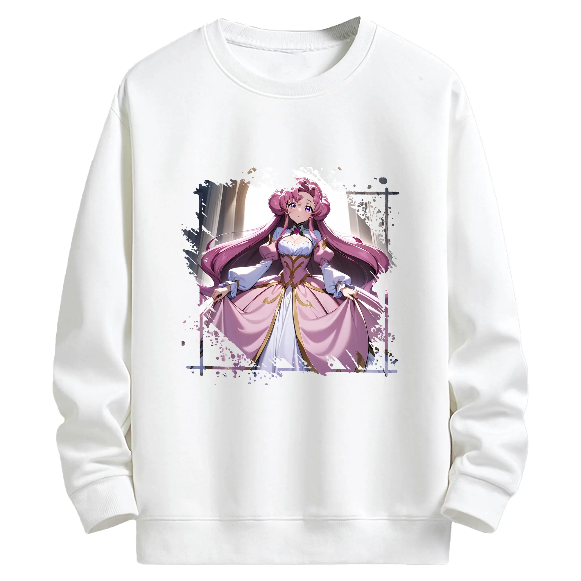 コードギアス 反逆のルルーシュ グッズ ユーフェミア・リ・ブリタニア - キッズ クルーネックスウェットシャツ ・ フロントプリント ・ 綿80％ ポリエステル20％ ・ 快適 通学 スポーツ 日常使い お散歩用