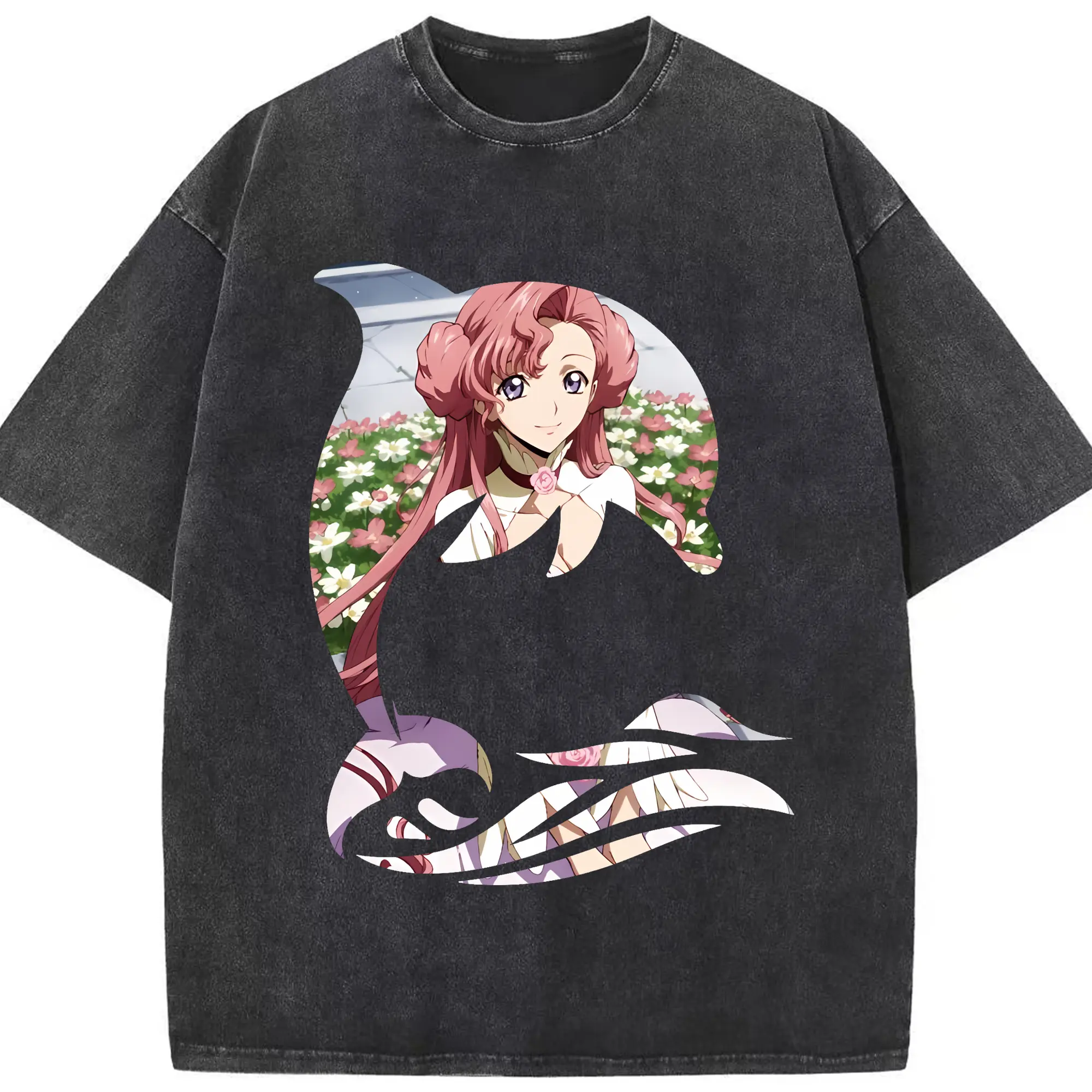 コードギアス 反逆のルルーシュ グッズ ユーフェミア・リ・ブリタニア - 綿100％ ヴィンテージ風 半袖Tシャツ ・ フロントプリント ・ 柔らか肌触り ・ 通気性 快適 ・ スポーツ カジュアル 外出用