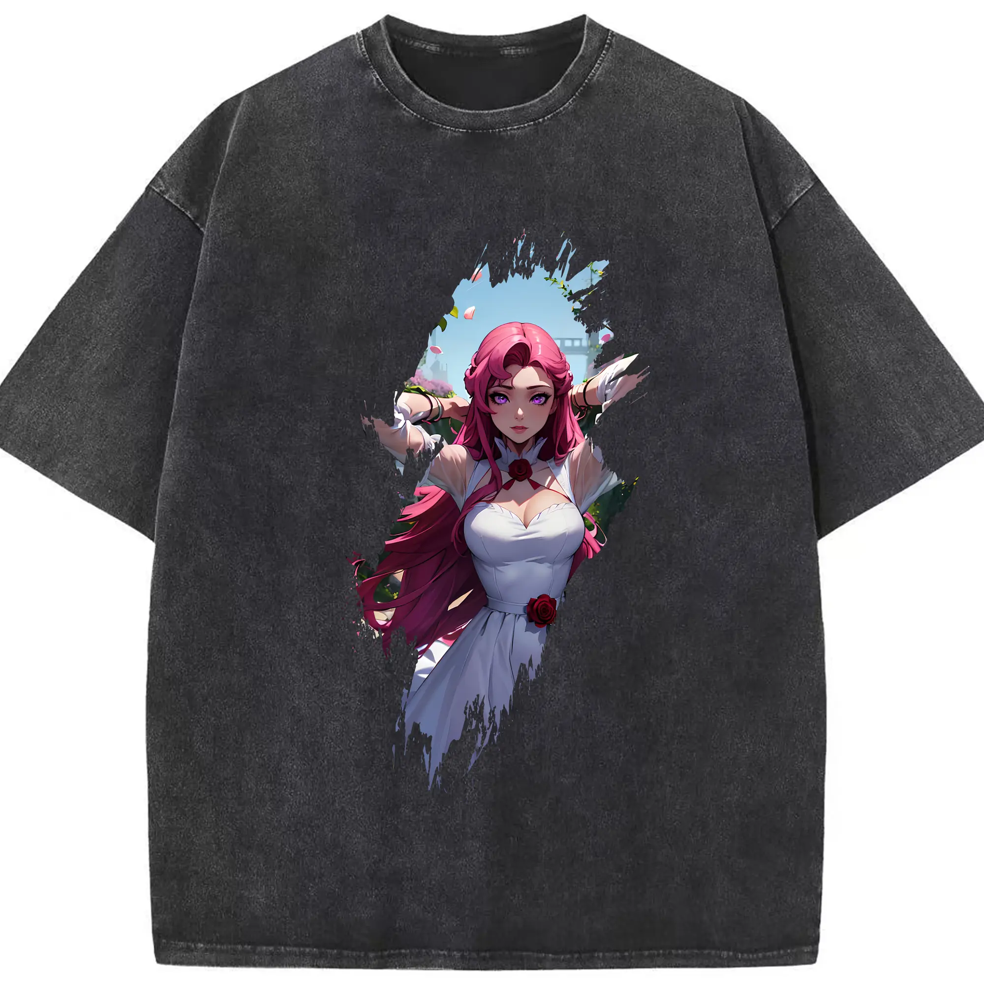 コードギアス 反逆のルルーシュ グッズ ユーフェミア・リ・ブリタニア - 綿100％ ヴィンテージ風 半袖Tシャツ ・ フロントプリント ・ 柔らか肌触り ・ 通気性 快適 ・ スポーツ カジュアル 外出用