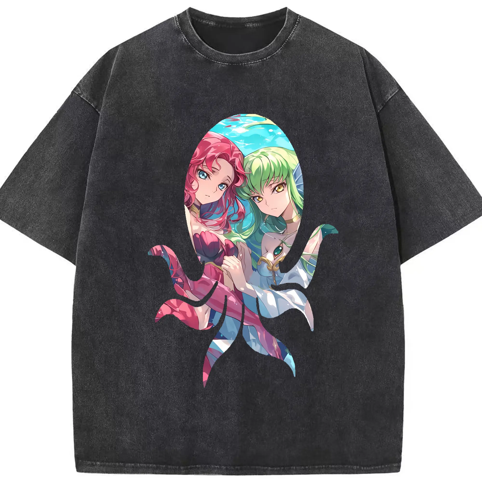 コードギアス 反逆のルルーシュ グッズ ユーフェミア・リ・ブリタニア - 綿100％ ヴィンテージ風 半袖Tシャツ ・ フロントプリント ・ 柔らか肌触り ・ 通気性 快適 ・ スポーツ カジュアル 外出用