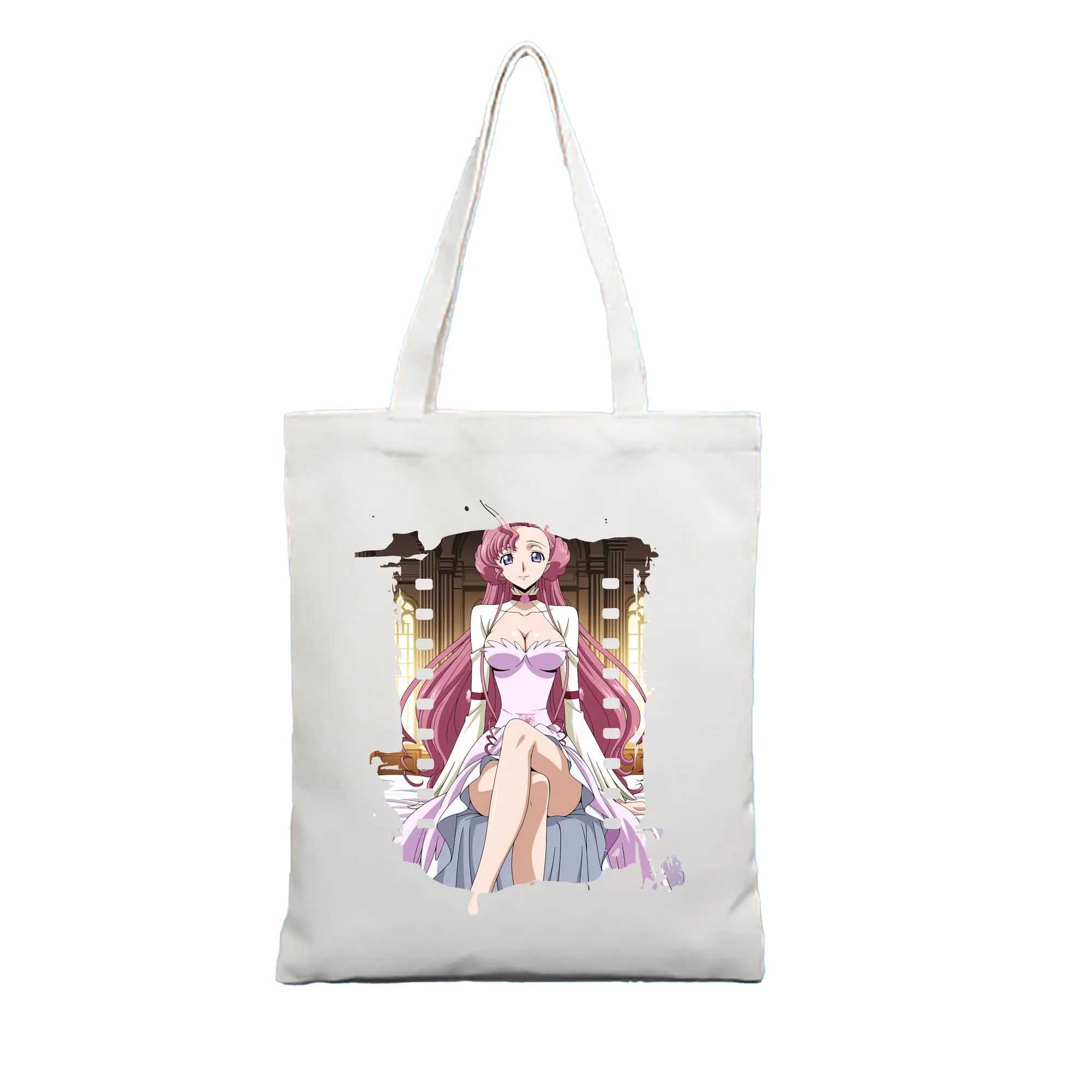 コードギアス 反逆のルルーシュ グッズ ユーフェミア・リ・ブリタニア - 縦型キャンバス手提げバッグ（トートバッグ） ・ キャンバス素材 ・ ショッピング用 ・ 軽量 丈夫 お手入れ簡単