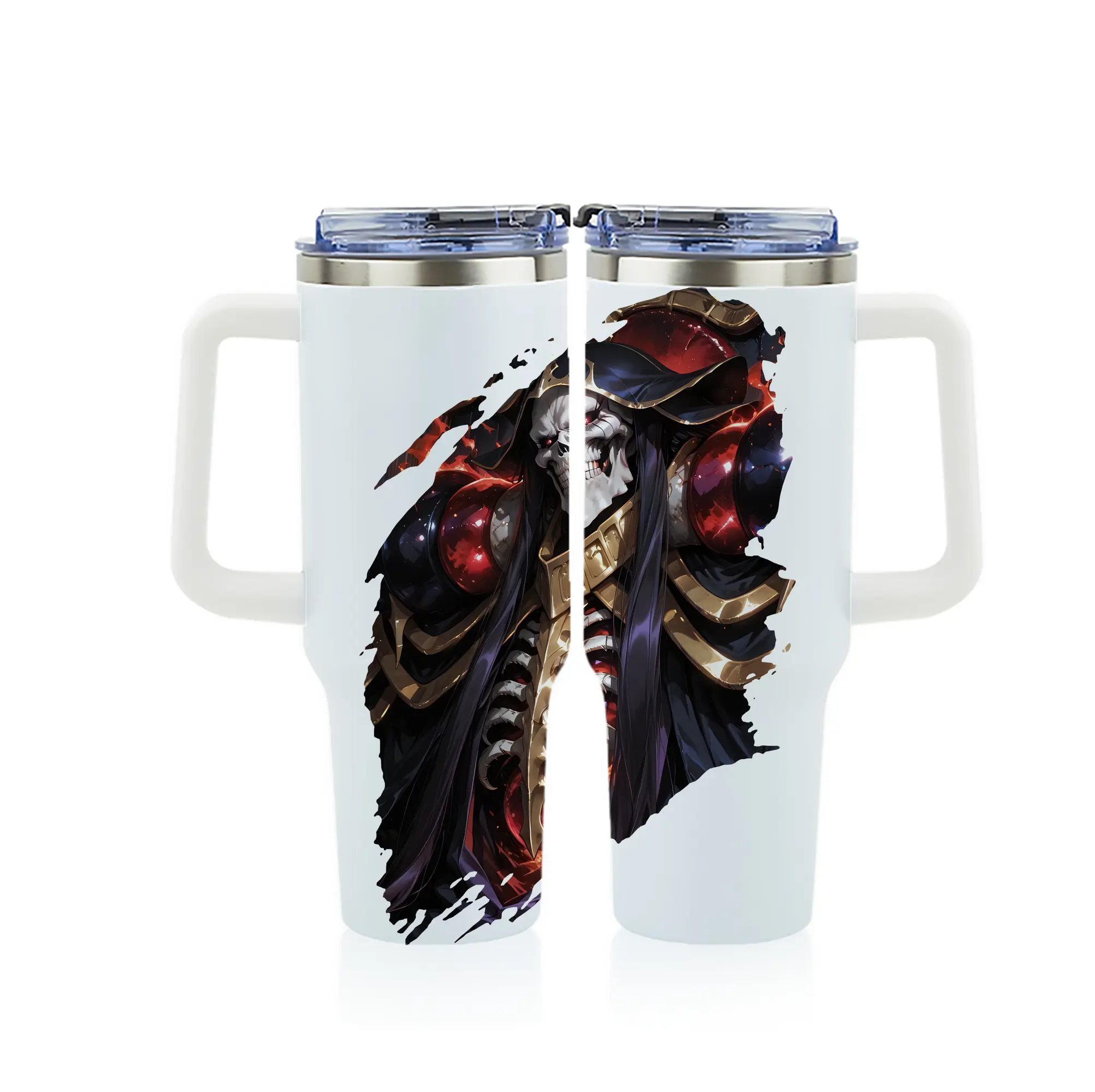 オーバーロード グッズ アインズ・ウール・ゴウン - 1200mL フルプリント車用タンブラー ・ 304ステンレス 内側 ・ 201ステンレス 外側 ・ 保温 保冷 ・ 通勤 ドライブ アウトドア用