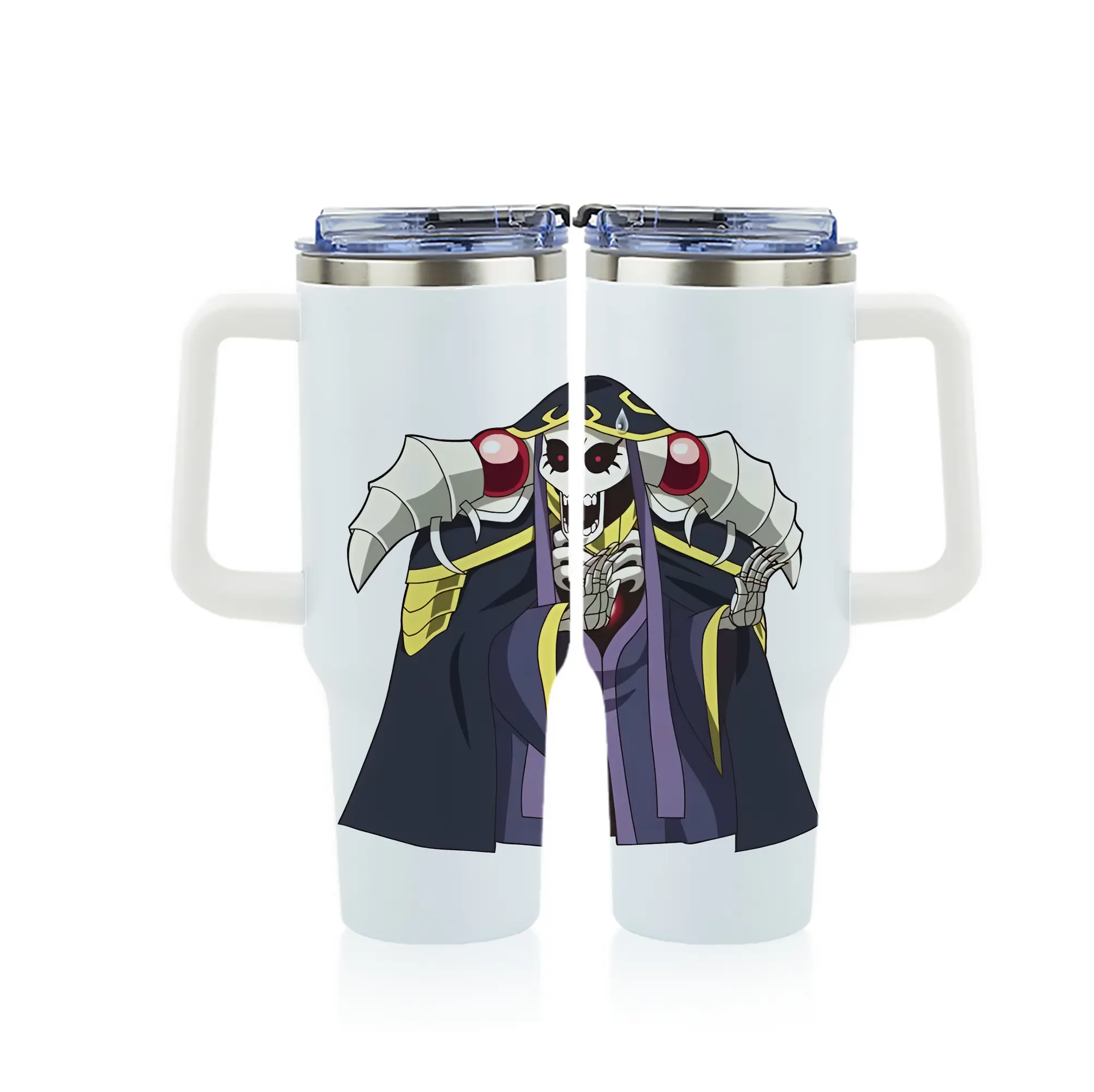 オーバーロード グッズ アインズ・ウール・ゴウン - 1200mL フルプリント車用タンブラー ・ 304ステンレス 内側 ・ 201ステンレス 外側 ・ 保温 保冷 ・ 通勤 ドライブ アウトドア用