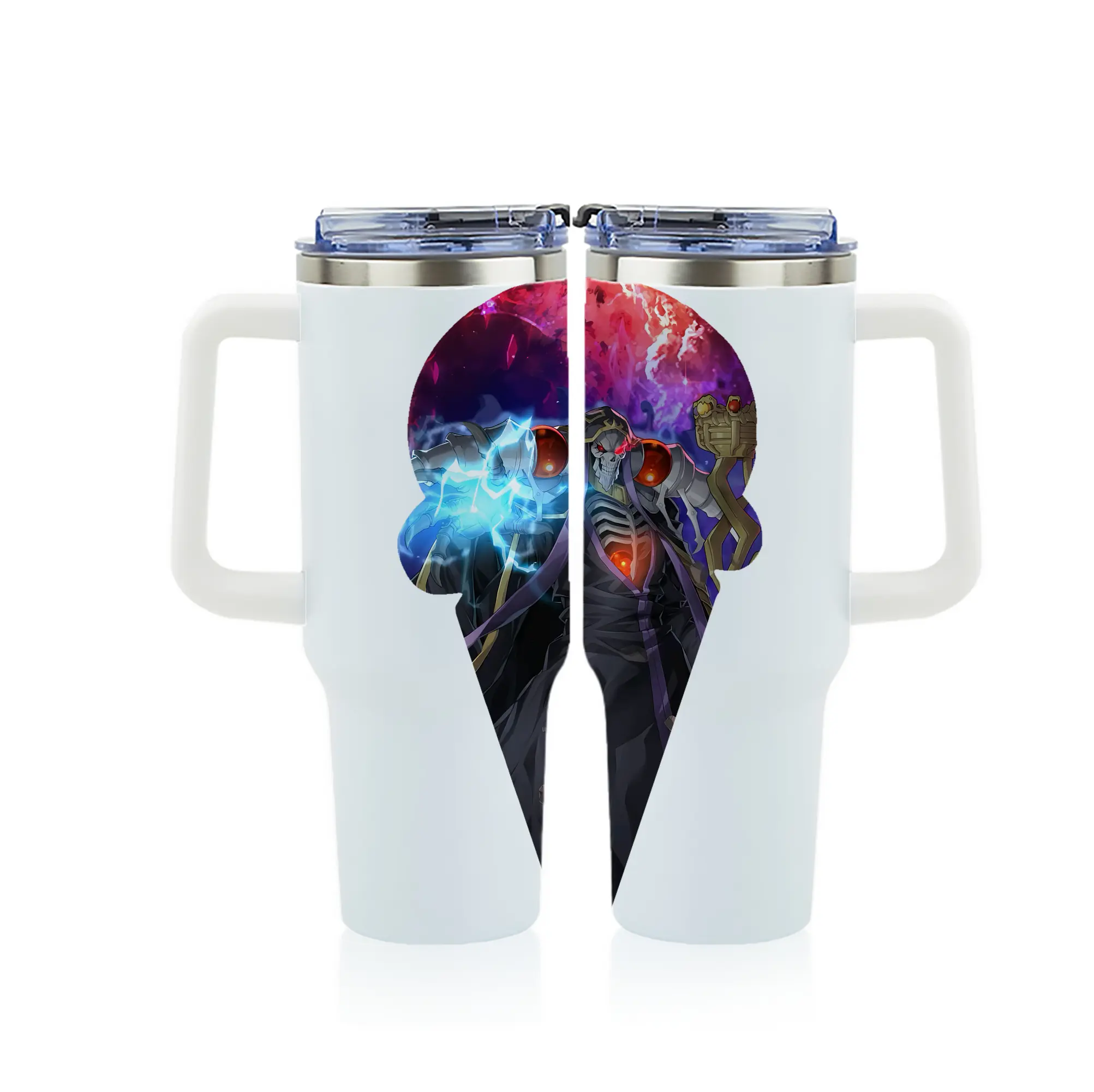 オーバーロード グッズ アインズ・ウール・ゴウン - 1200mL フルプリント車用タンブラー ・ 304ステンレス 内側 ・ 201ステンレス 外側 ・ 保温 保冷 ・ 通勤 ドライブ アウトドア用