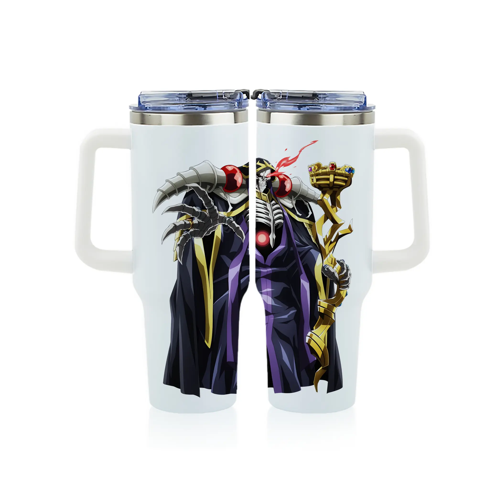 オーバーロード グッズ アインズ・ウール・ゴウン - 1200mL フルプリント車用タンブラー ・ 304ステンレス 内側 ・ 201ステンレス 外側 ・ 保温 保冷 ・ 通勤 ドライブ アウトドア用