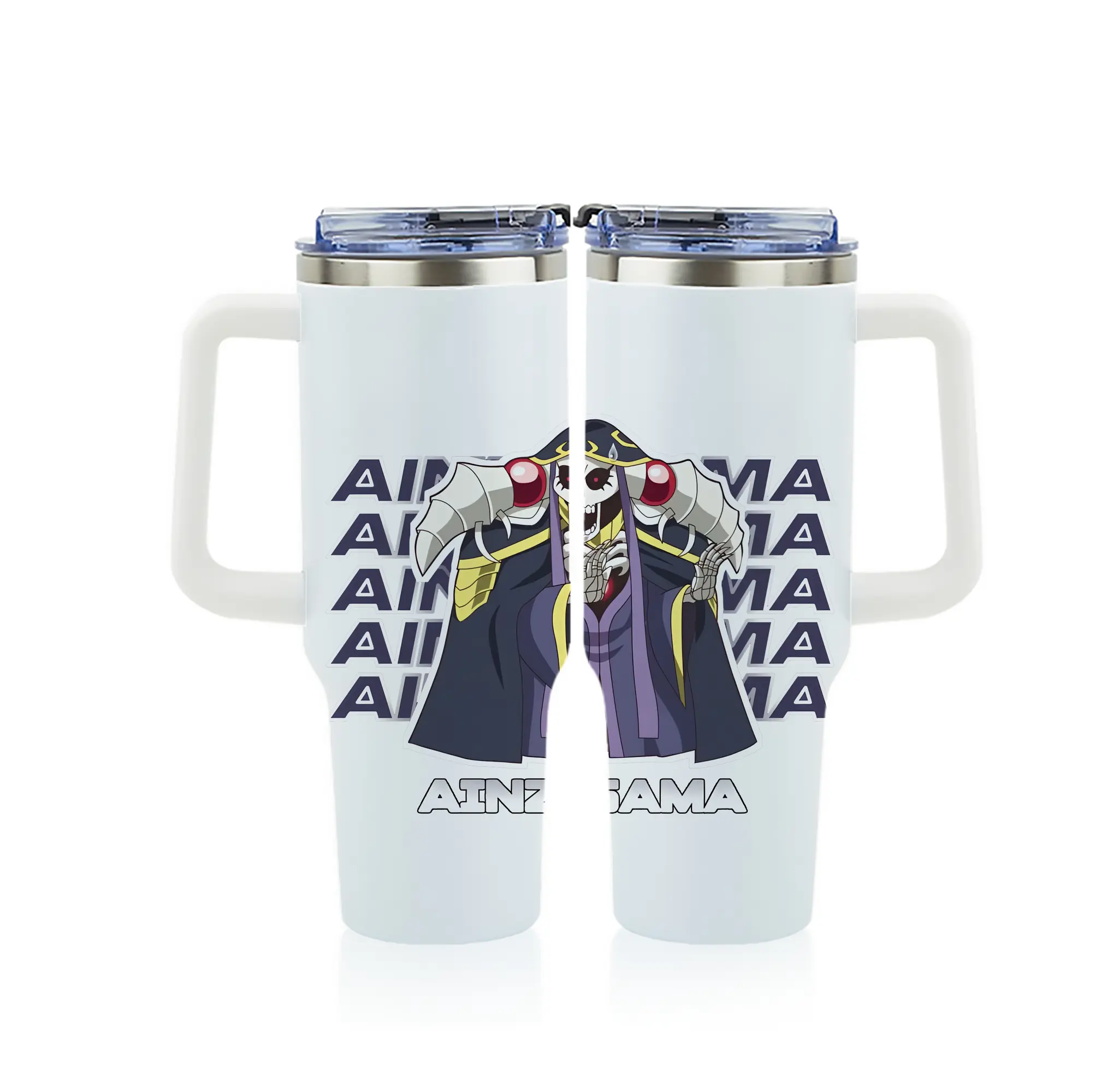 オーバーロード グッズ アインズ・ウール・ゴウン - 1200mL フルプリント車用タンブラー ・ 304ステンレス 内側 ・ 201ステンレス 外側 ・ 保温 保冷 ・ 通勤 ドライブ アウトドア用