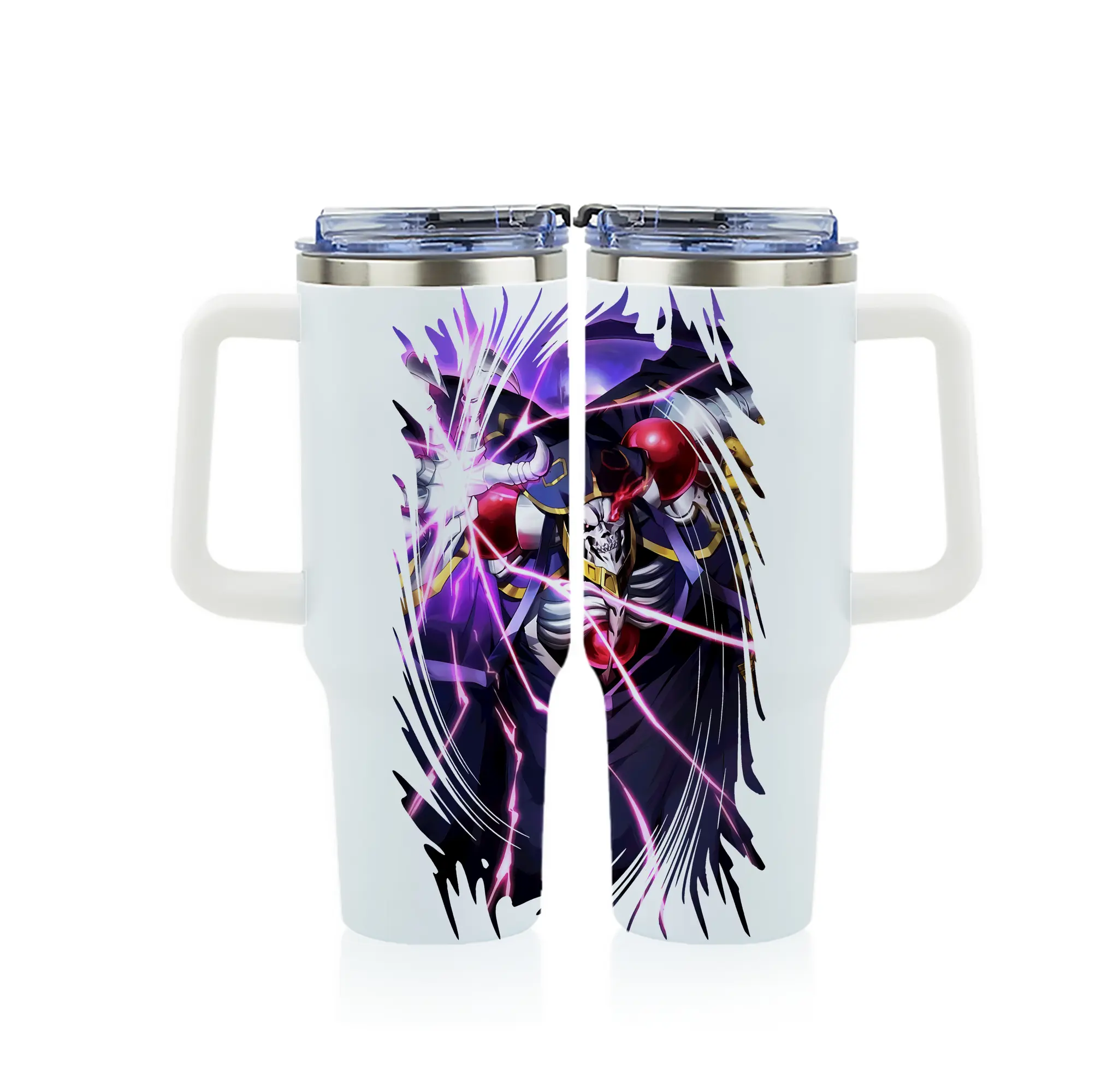 オーバーロード グッズ アインズ・ウール・ゴウン - 1200mL フルプリント車用タンブラー ・ 304ステンレス 内側 ・ 201ステンレス 外側 ・ 保温 保冷 ・ 通勤 ドライブ アウトドア用