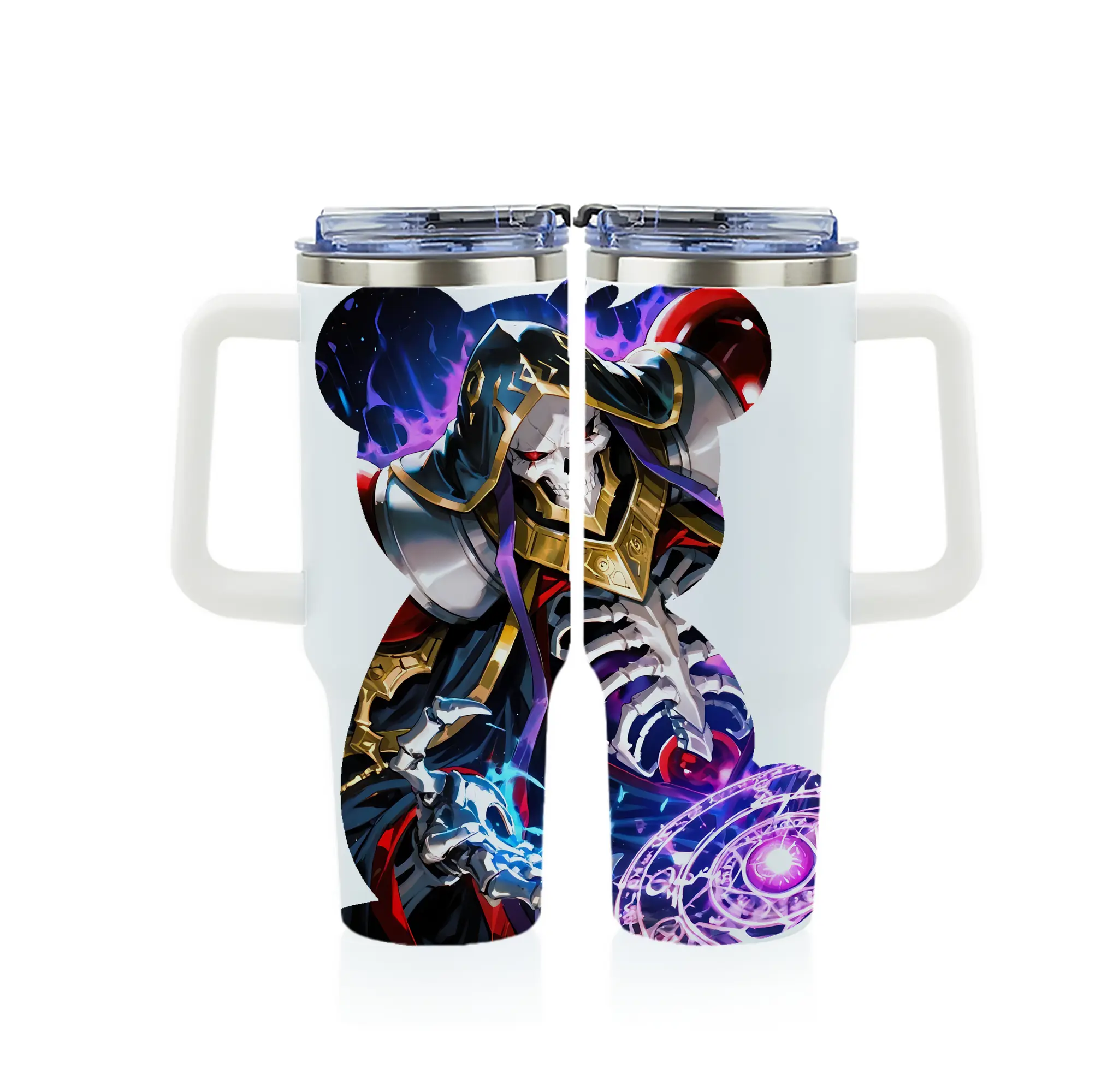 オーバーロード グッズ アインズ・ウール・ゴウン - 1200mL フルプリント車用タンブラー ・ 304ステンレス 内側 ・ 201ステンレス 外側 ・ 保温 保冷 ・ 通勤 ドライブ アウトドア用