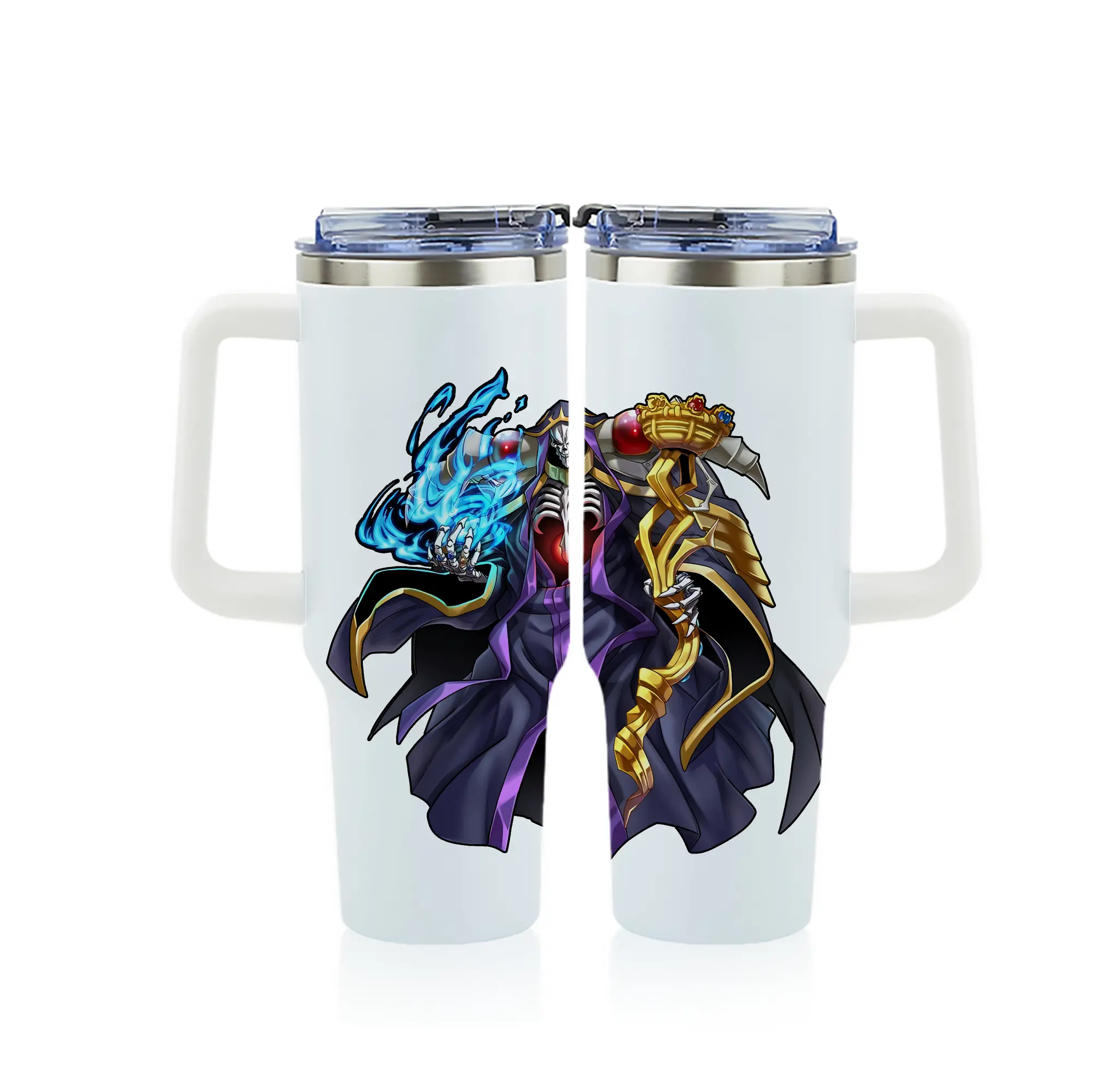 オーバーロード グッズ アインズ・ウール・ゴウン - 1200mL フルプリント車用タンブラー ・ 304ステンレス 内側 ・ 201ステンレス 外側 ・ 保温 保冷 ・ 通勤 ドライブ アウトドア用