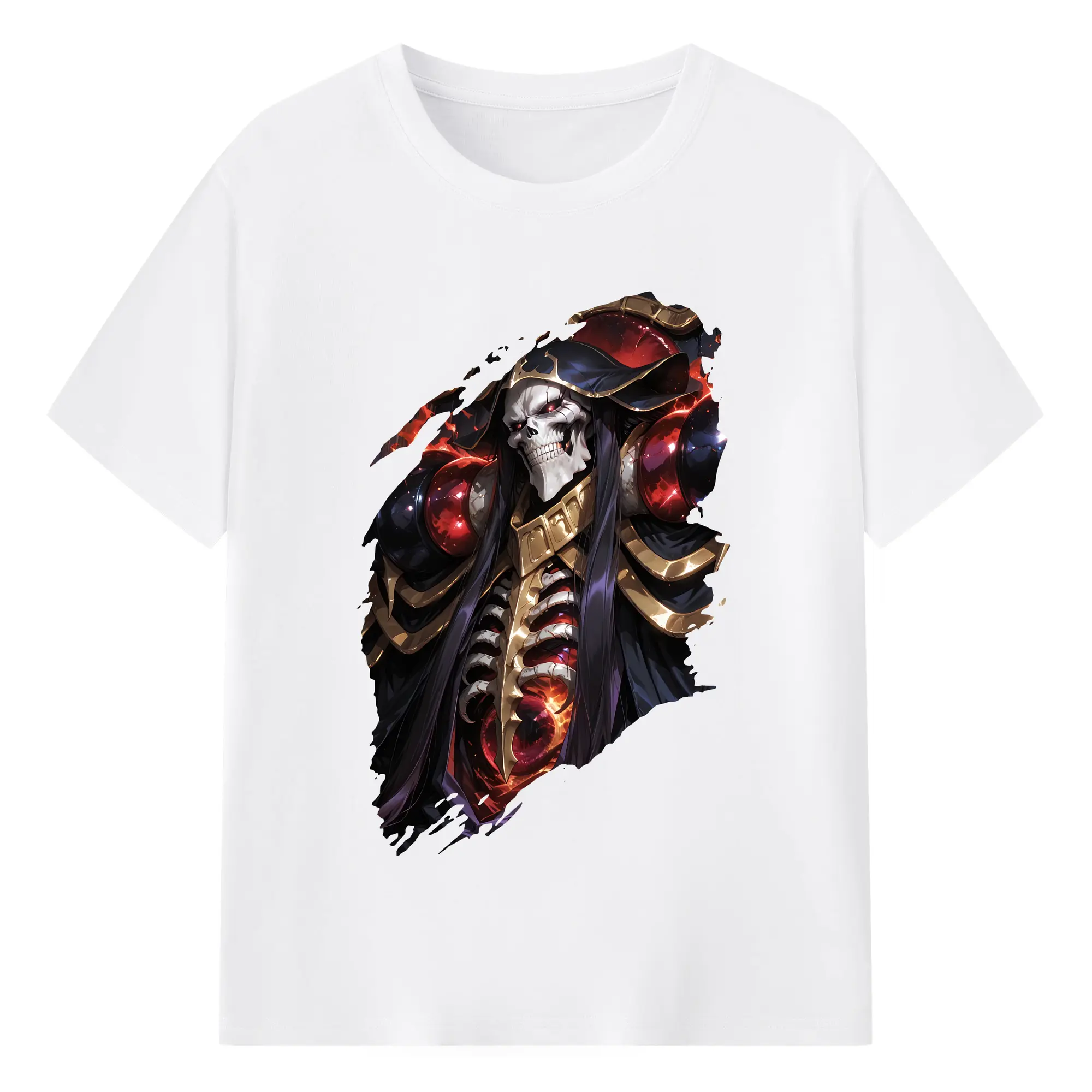 オーバーロード グッズ アインズ・ウール・ゴウン - 綿100％ 半袖Tシャツ ・ フロントプリント ・ 快適 通気性 ・ 日常使い 散歩 スポーツ用