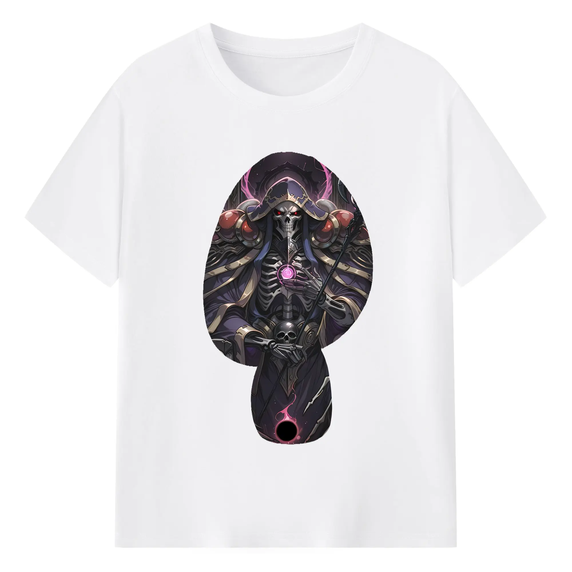 オーバーロード グッズ アインズ・ウール・ゴウン - 綿100％ 半袖Tシャツ ・ フロントプリント ・ 快適 通気性 ・ 日常使い 散歩 スポーツ用