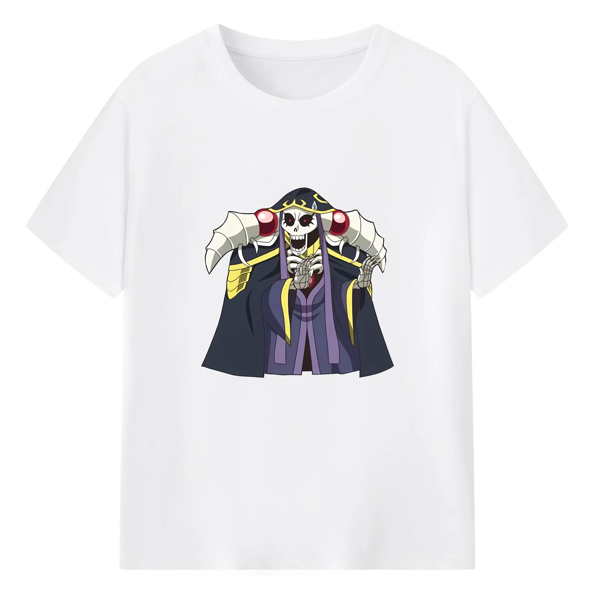 オーバーロード グッズ アインズ・ウール・ゴウン - 綿100％ 半袖Tシャツ ・ フロントプリント ・ 快適 通気性 ・ 日常使い 散歩 スポーツ用