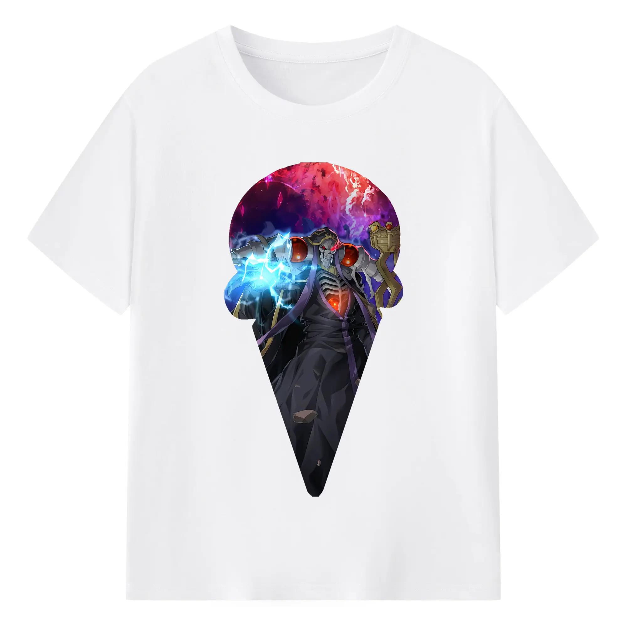 オーバーロード グッズ アインズ・ウール・ゴウン - 綿100％ 半袖Tシャツ ・ フロントプリント ・ 快適 通気性 ・ 日常使い 散歩 スポーツ用