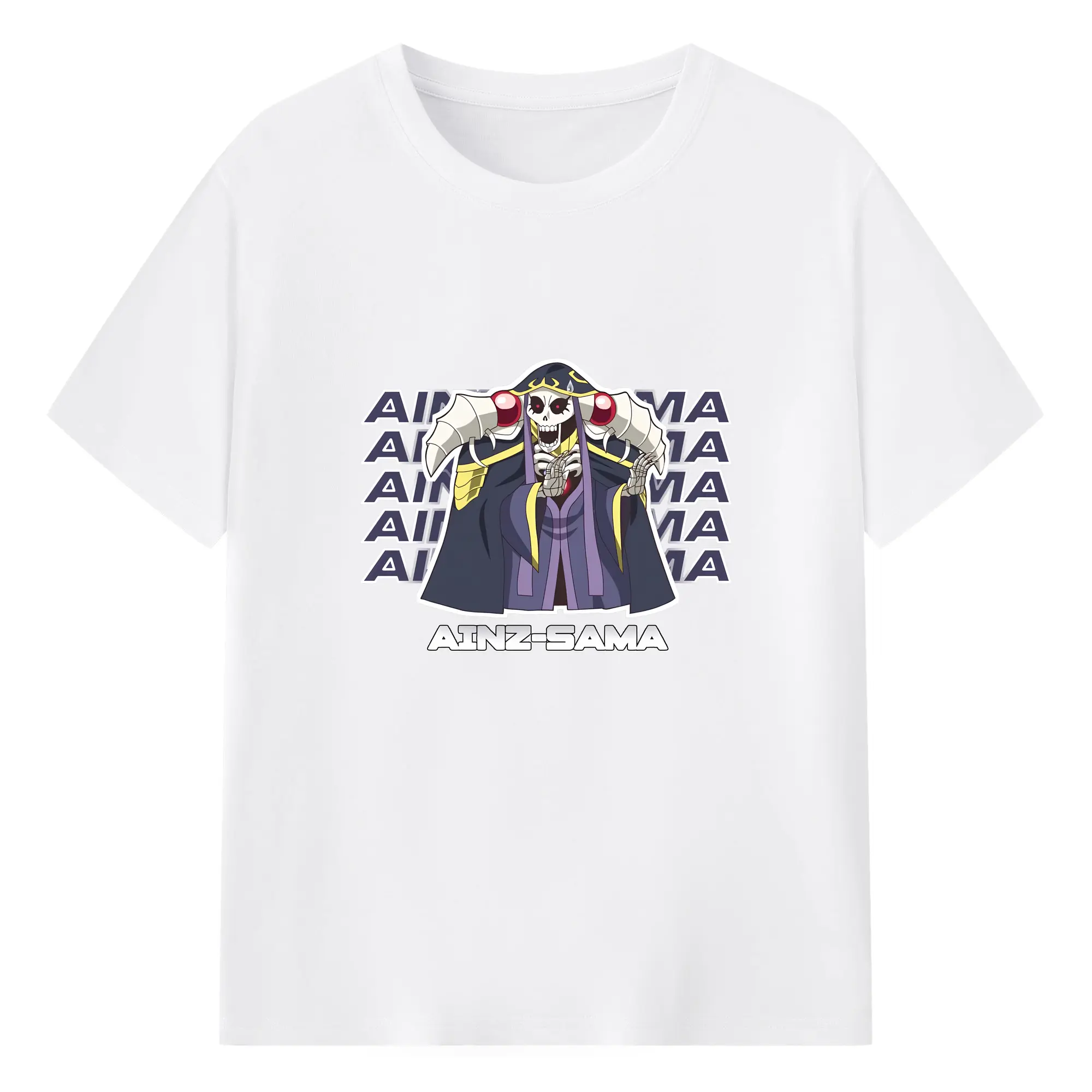 オーバーロード グッズ アインズ・ウール・ゴウン - 綿100％ 半袖Tシャツ ・ フロントプリント ・ 快適 通気性 ・ 日常使い 散歩 スポーツ用
