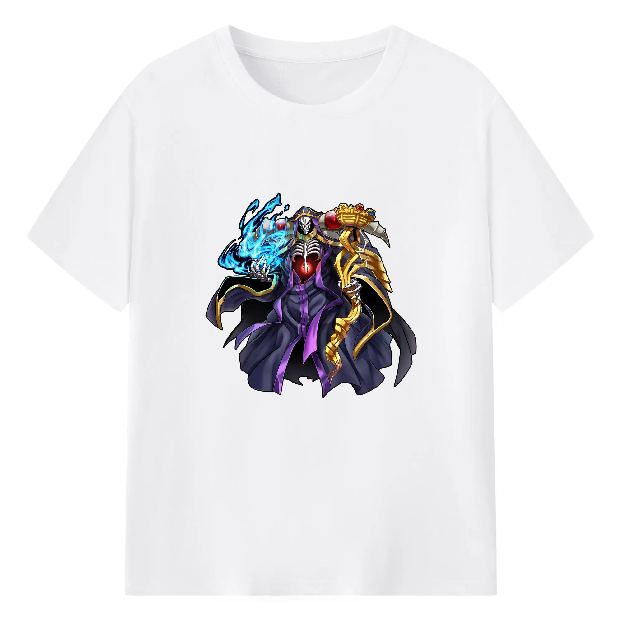 オーバーロード グッズ アインズ・ウール・ゴウン - 綿100％ 半袖Tシャツ ・ フロントプリント ・ 快適 通気性 ・ 日常使い 散歩 スポーツ用