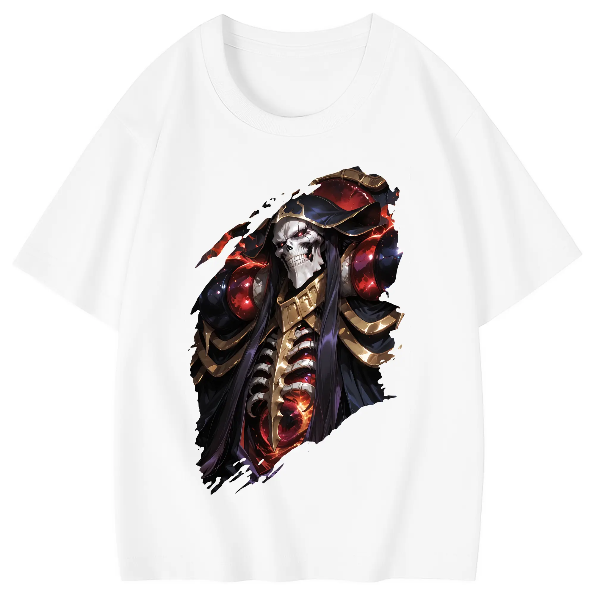 オーバーロード グッズ アインズ・ウール・ゴウン - 綿100％ キッズTシャツ ・ フロントプリント ・ 快適 通気性 ・ スポーツ カジュアル 散歩用