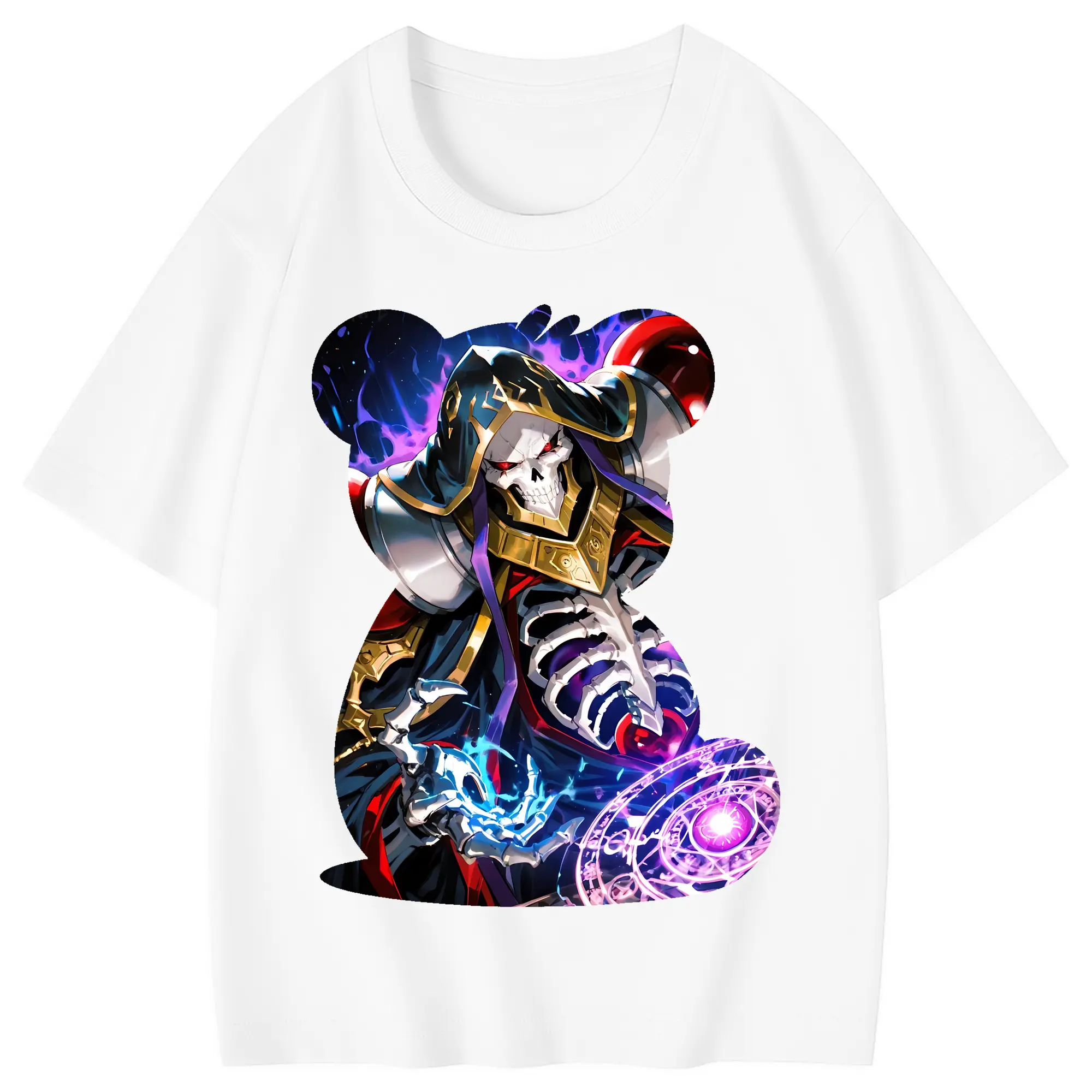 オーバーロード グッズ アインズ・ウール・ゴウン - 綿100％ キッズTシャツ ・ フロントプリント ・ 快適 通気性 ・ スポーツ カジュアル 散歩用