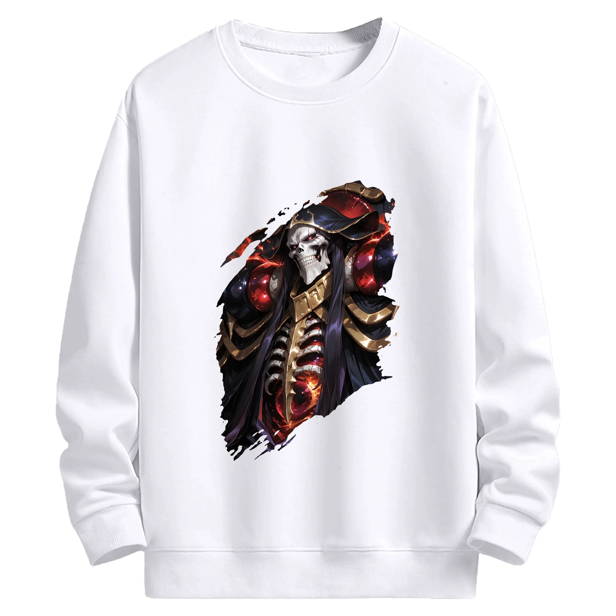 オーバーロード グッズ アインズ・ウール・ゴウン - 高品質 クルーネック スウェット ・ コットン59％ ポリエステル41％ ・ ユニセックス 長袖 トレーナー ・ カジュアル デイリー スポーツ 散歩用