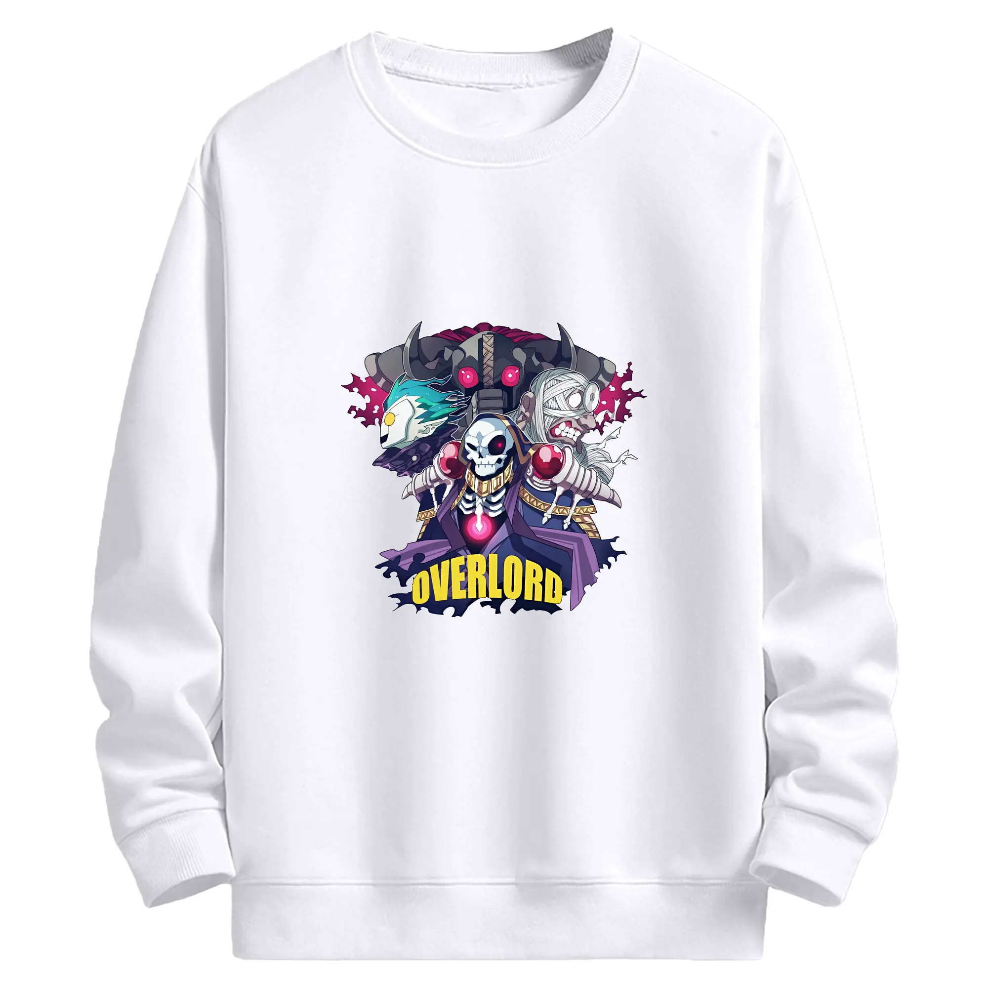 オーバーロード グッズ アインズ・ウール・ゴウン - 高品質 クルーネック スウェット ・ コットン59％ ポリエステル41％ ・ ユニセックス 長袖 トレーナー ・ カジュアル デイリー スポーツ 散歩用