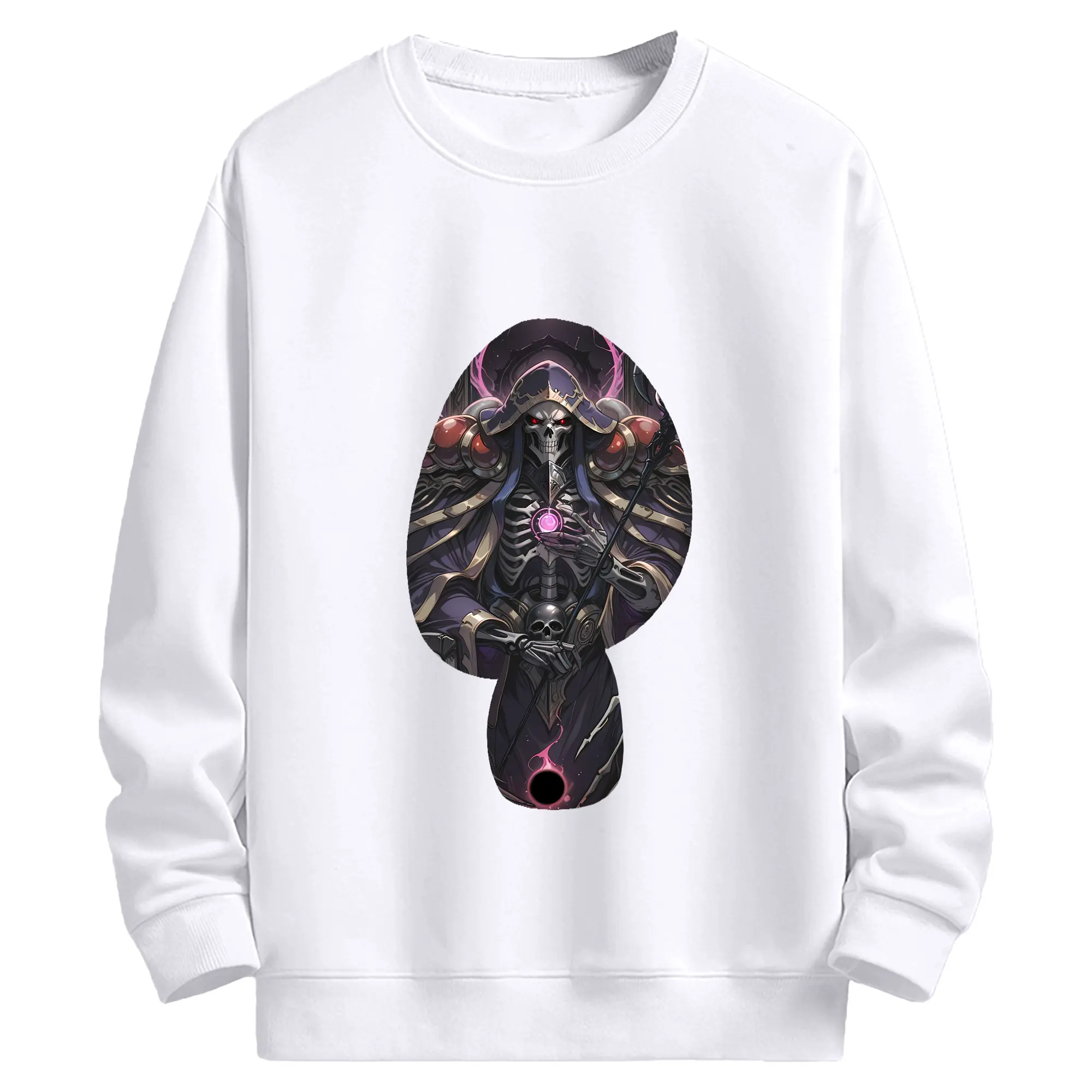 オーバーロード グッズ アインズ・ウール・ゴウン - 高品質 クルーネック スウェット ・ コットン59％ ポリエステル41％ ・ ユニセックス 長袖 トレーナー ・ カジュアル デイリー スポーツ 散歩用