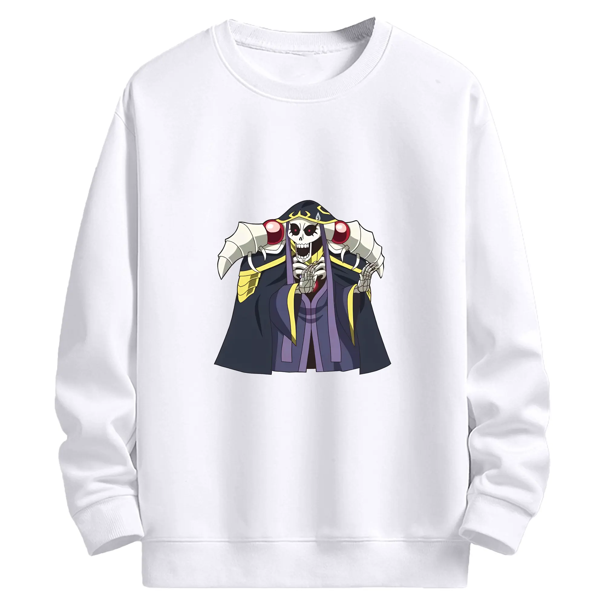 オーバーロード グッズ アインズ・ウール・ゴウン - 高品質 クルーネック スウェット ・ コットン59％ ポリエステル41％ ・ ユニセックス 長袖 トレーナー ・ カジュアル デイリー スポーツ 散歩用