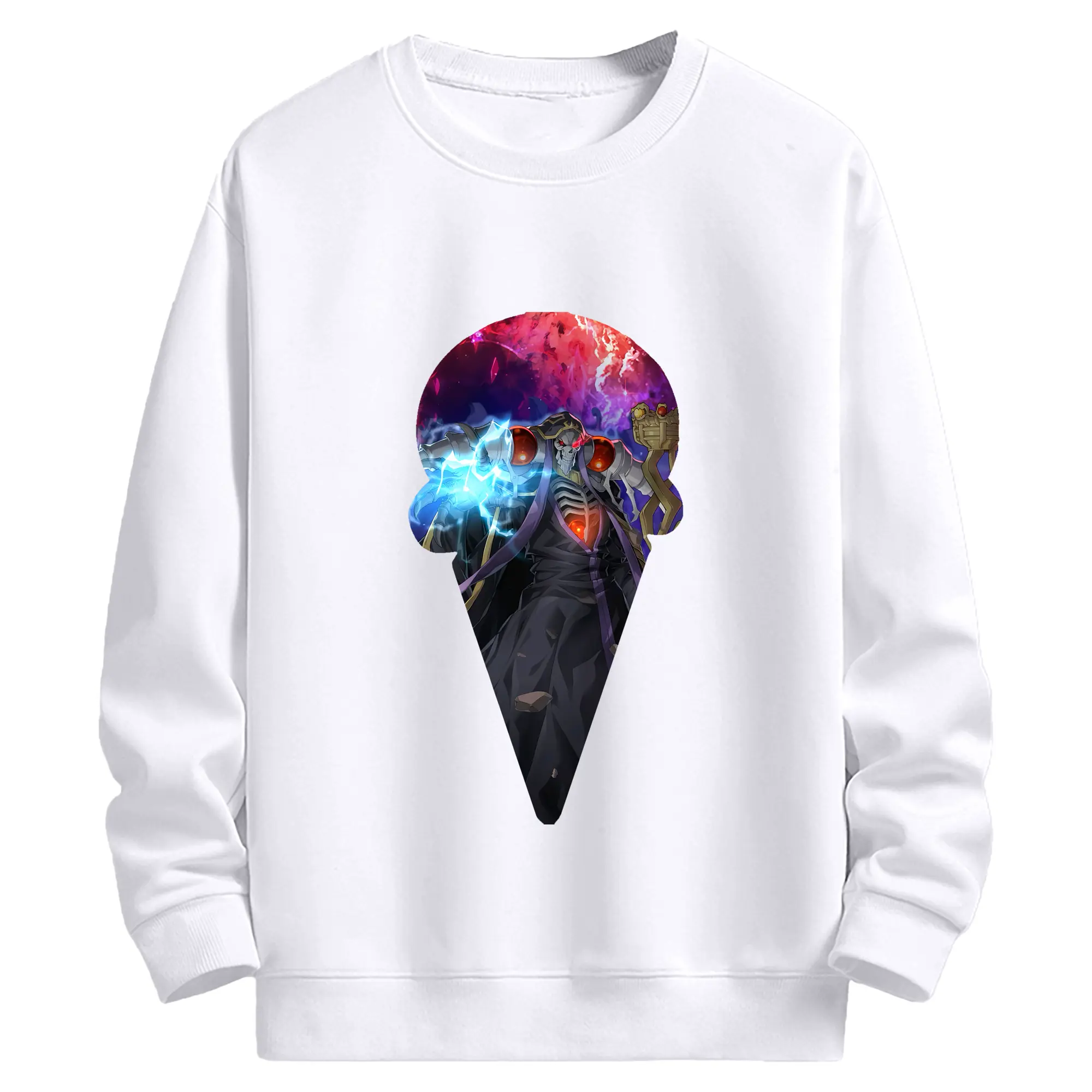 オーバーロード グッズ アインズ・ウール・ゴウン - 高品質 クルーネック スウェット ・ コットン59％ ポリエステル41％ ・ ユニセックス 長袖 トレーナー ・ カジュアル デイリー スポーツ 散歩用