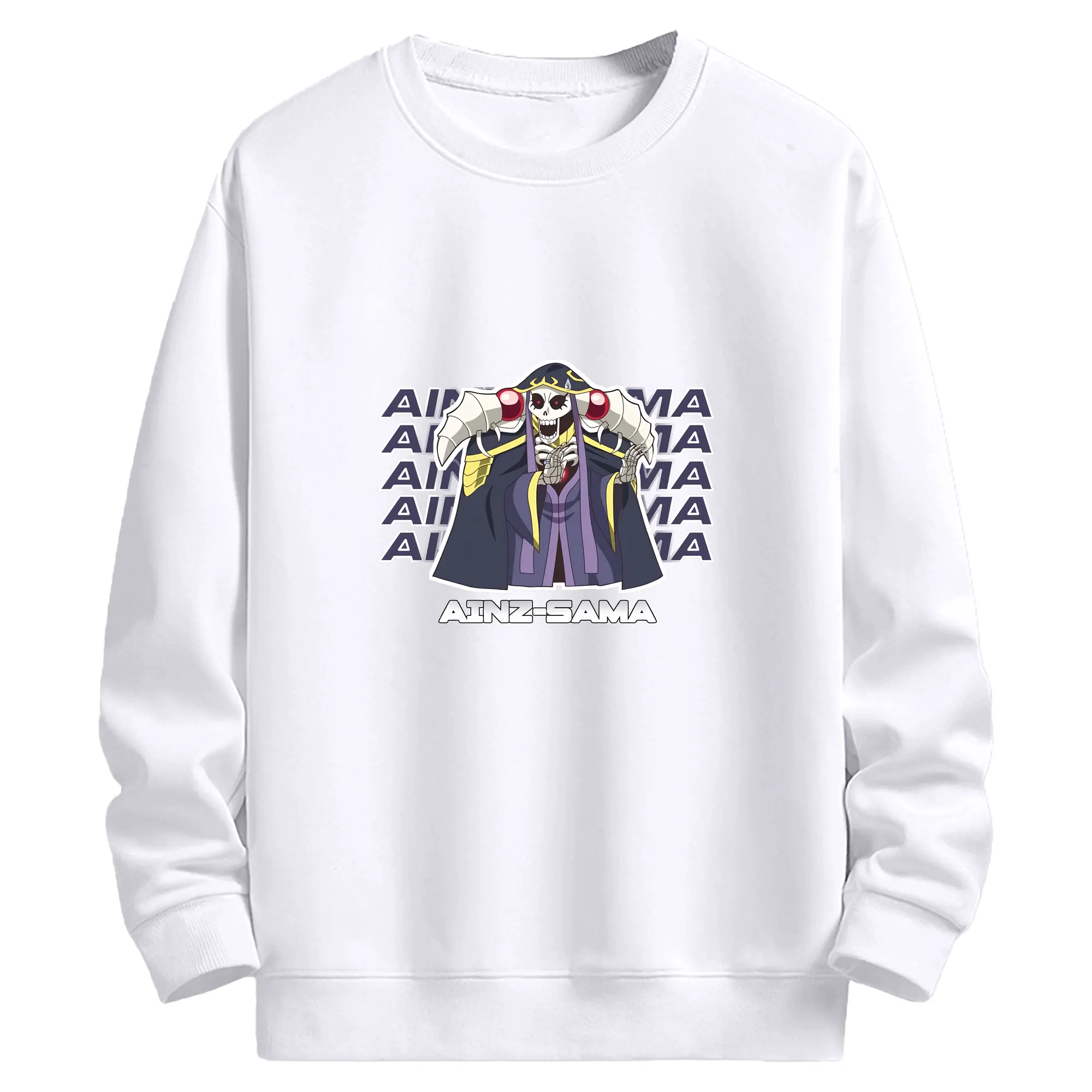 オーバーロード グッズ アインズ・ウール・ゴウン - 高品質 クルーネック スウェット ・ コットン59％ ポリエステル41％ ・ ユニセックス 長袖 トレーナー ・ カジュアル デイリー スポーツ 散歩用