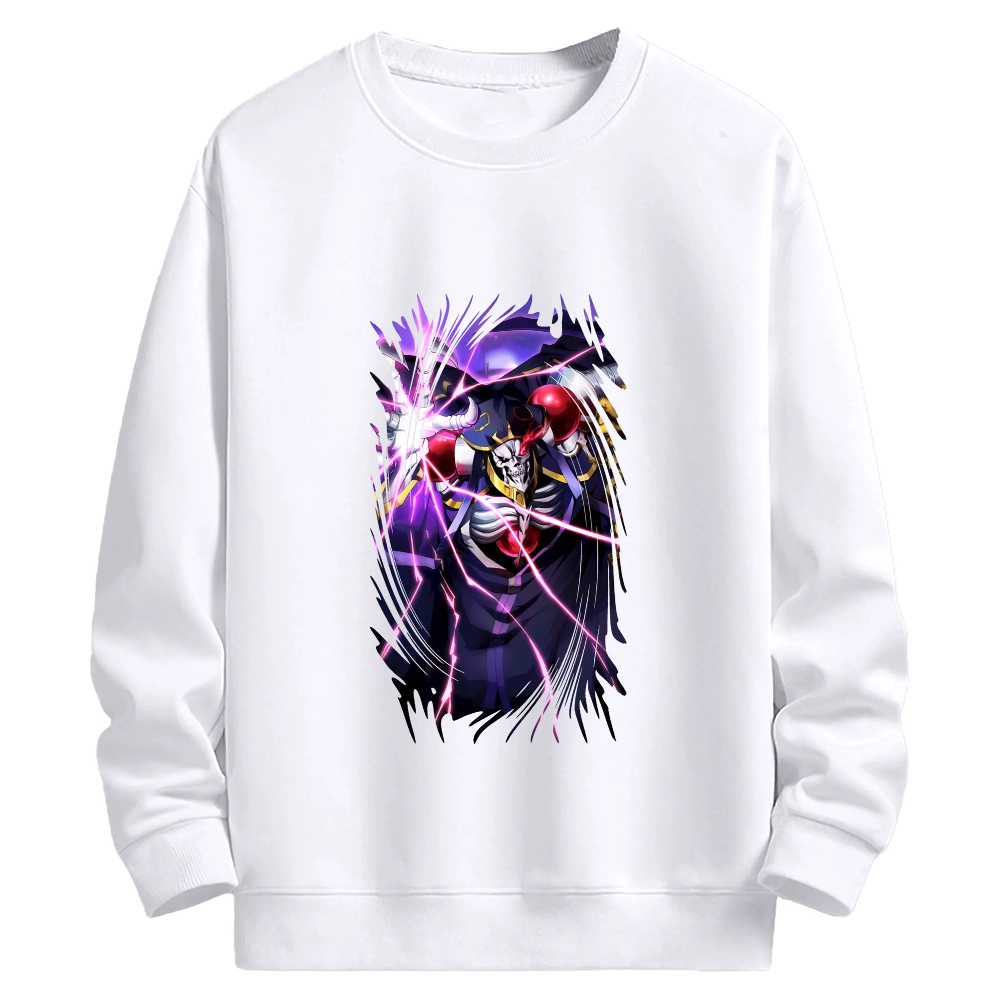 オーバーロード グッズ アインズ・ウール・ゴウン - 高品質 クルーネック スウェット ・ コットン59％ ポリエステル41％ ・ ユニセックス 長袖 トレーナー ・ カジュアル デイリー スポーツ 散歩用