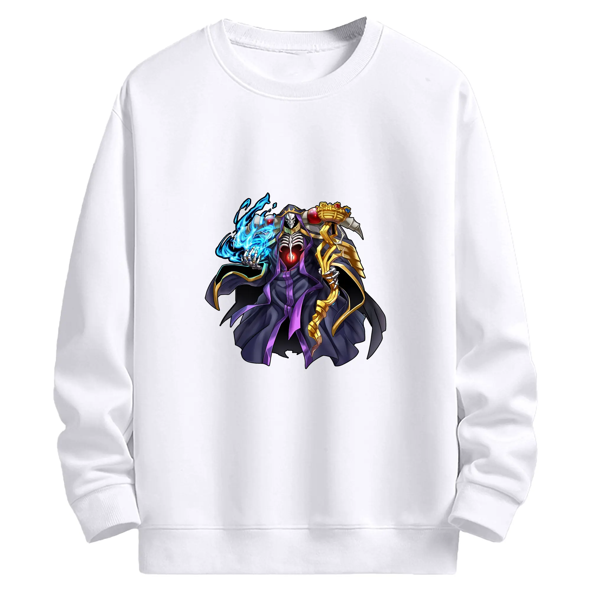 オーバーロード グッズ アインズ・ウール・ゴウン - 高品質 クルーネック スウェット ・ コットン59％ ポリエステル41％ ・ ユニセックス 長袖 トレーナー ・ カジュアル デイリー スポーツ 散歩用