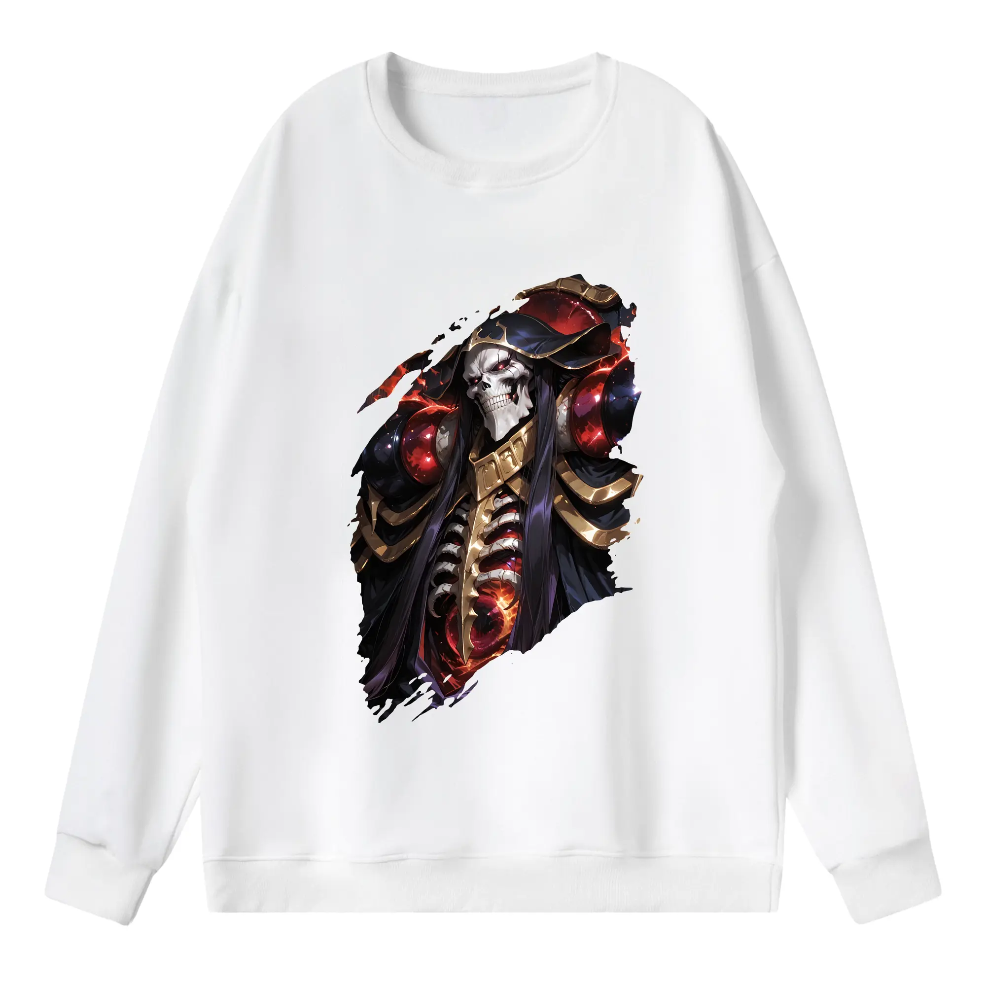 オーバーロード グッズ アインズ・ウール・ゴウン - 薄手 クルーネック スウェット 裏毛260g · ポリエステル 春秋向け カジュアル 男女兼用 · トレーナー デイリー スポーツ 散歩に最適