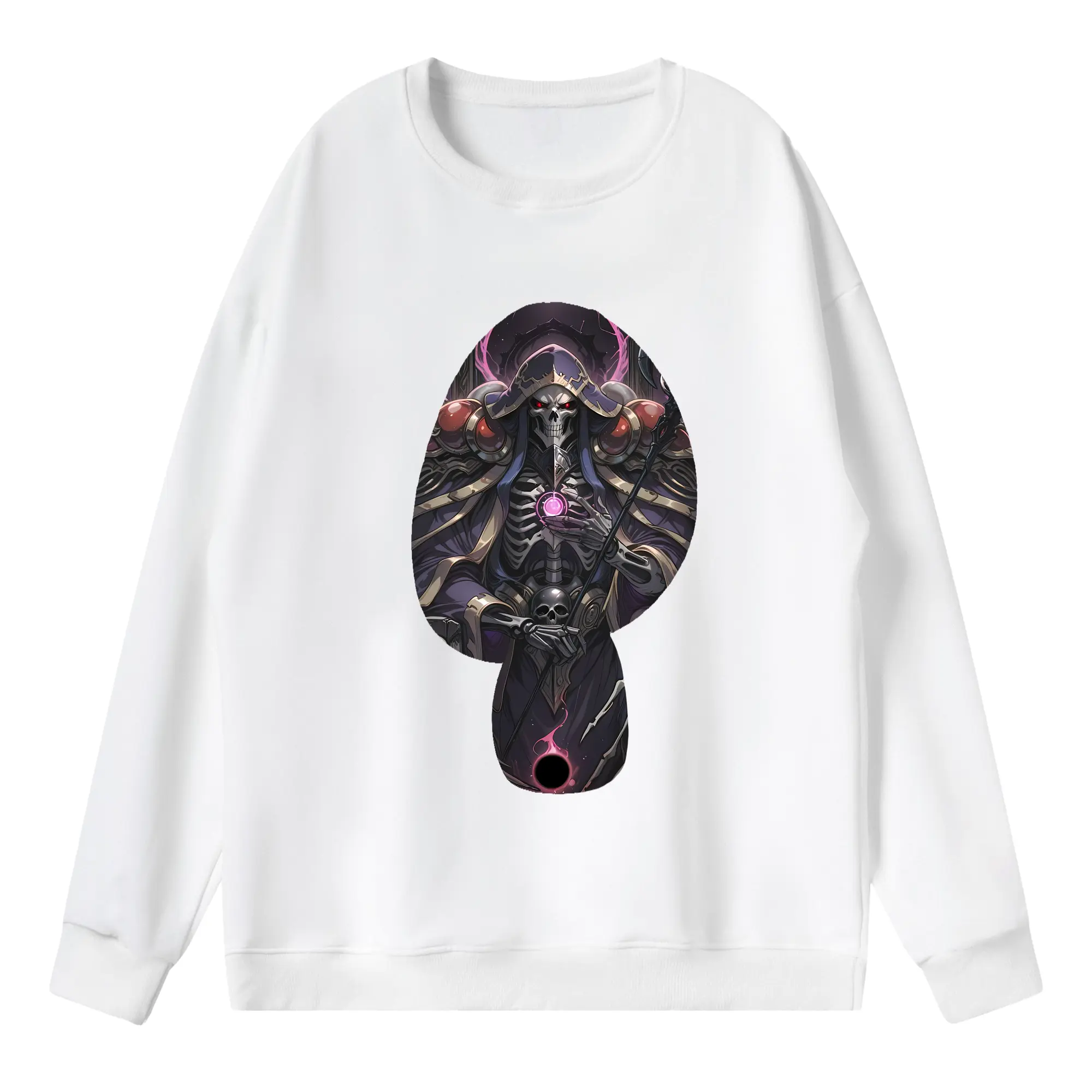 オーバーロード グッズ アインズ・ウール・ゴウン - 薄手 クルーネック スウェット 裏毛260g · ポリエステル 春秋向け カジュアル 男女兼用 · トレーナー デイリー スポーツ 散歩に最適